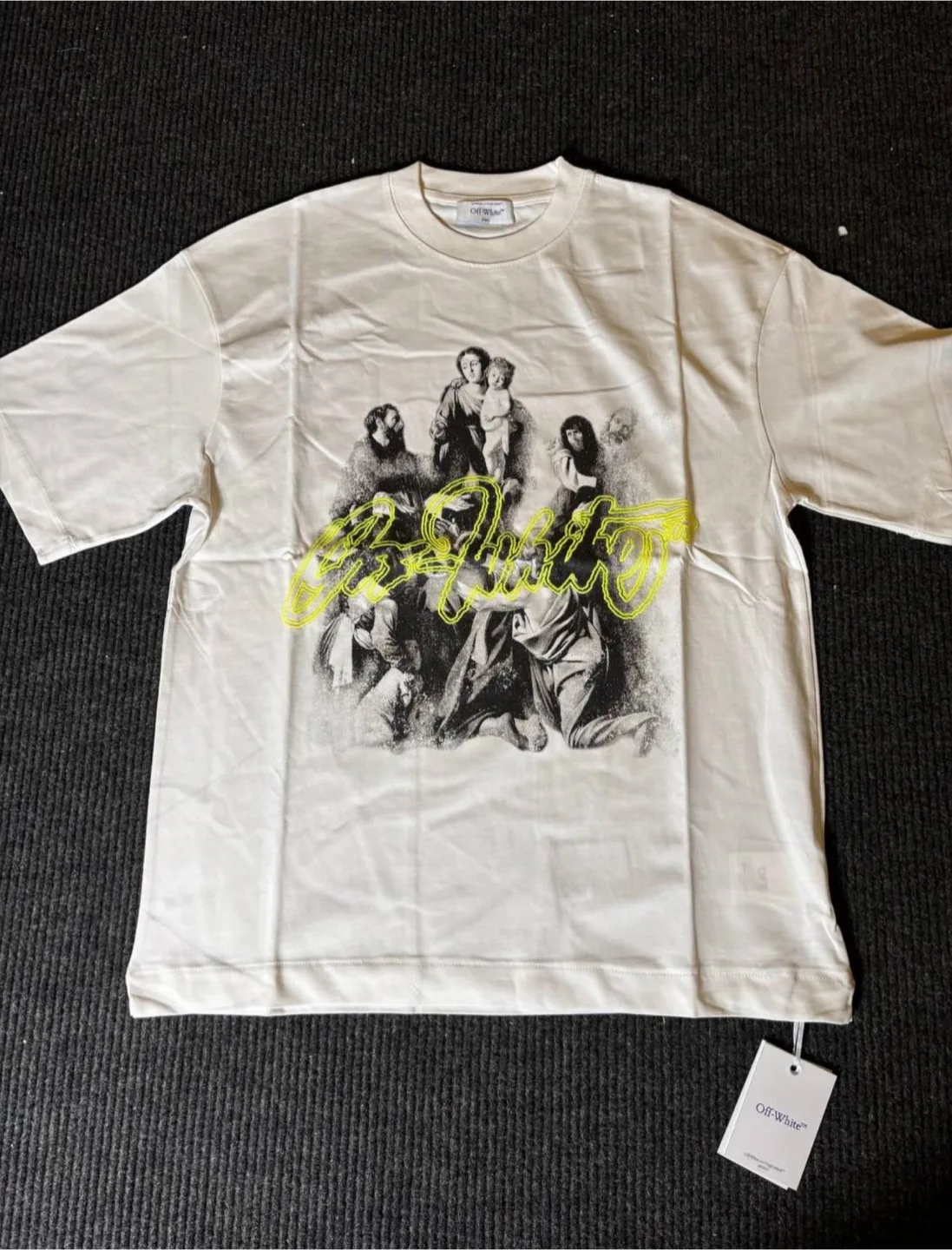 Authentic Off-White Script Mary Logo White T-Shirt Sizes S & M thumbnail