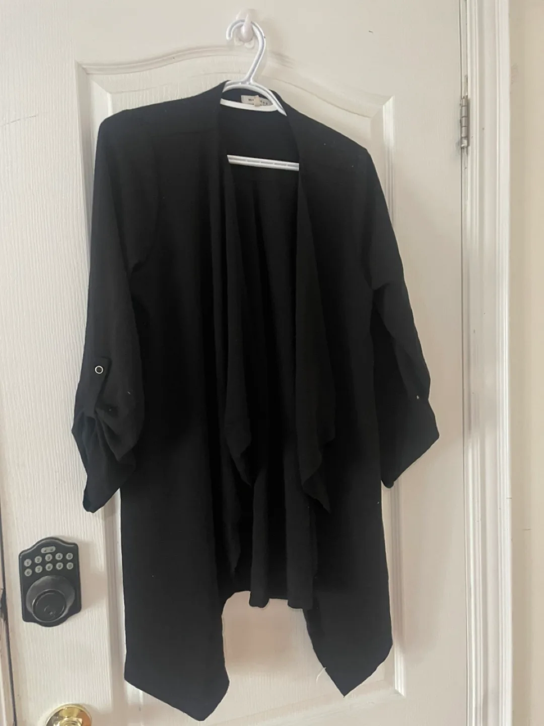 Black Silky Duster jacket wrap thumbnail