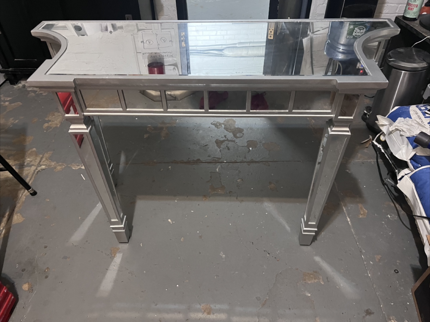Mirrored Silver Console Table
