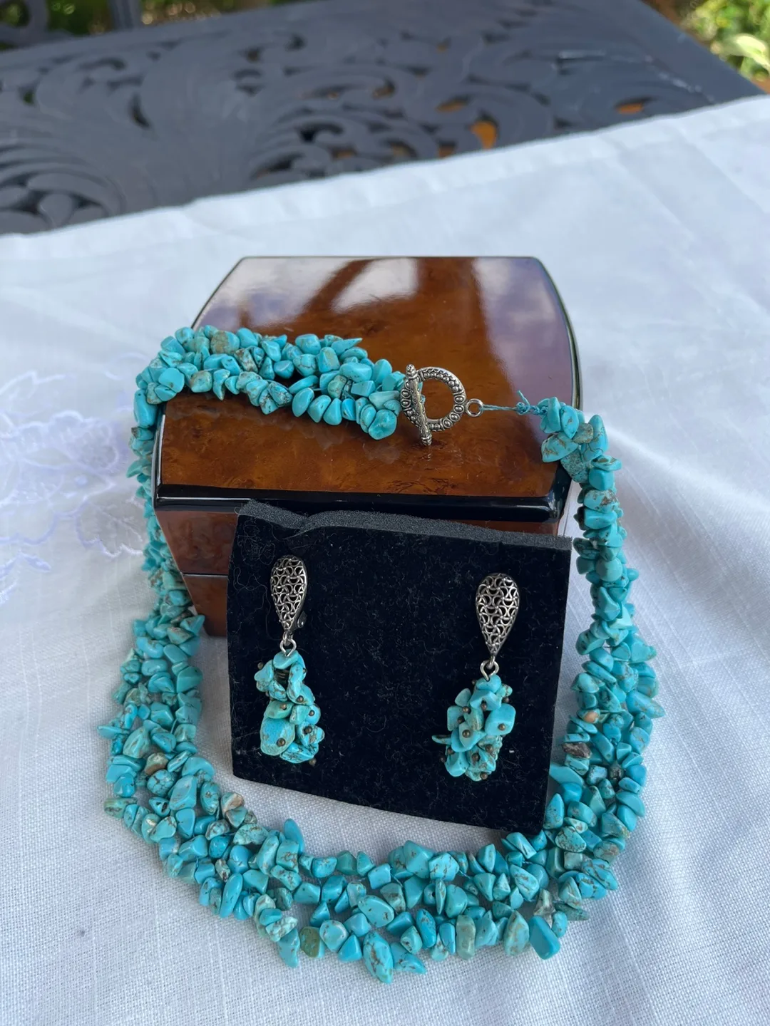 Turquoise Necklace and Earring Set image indicator(2)