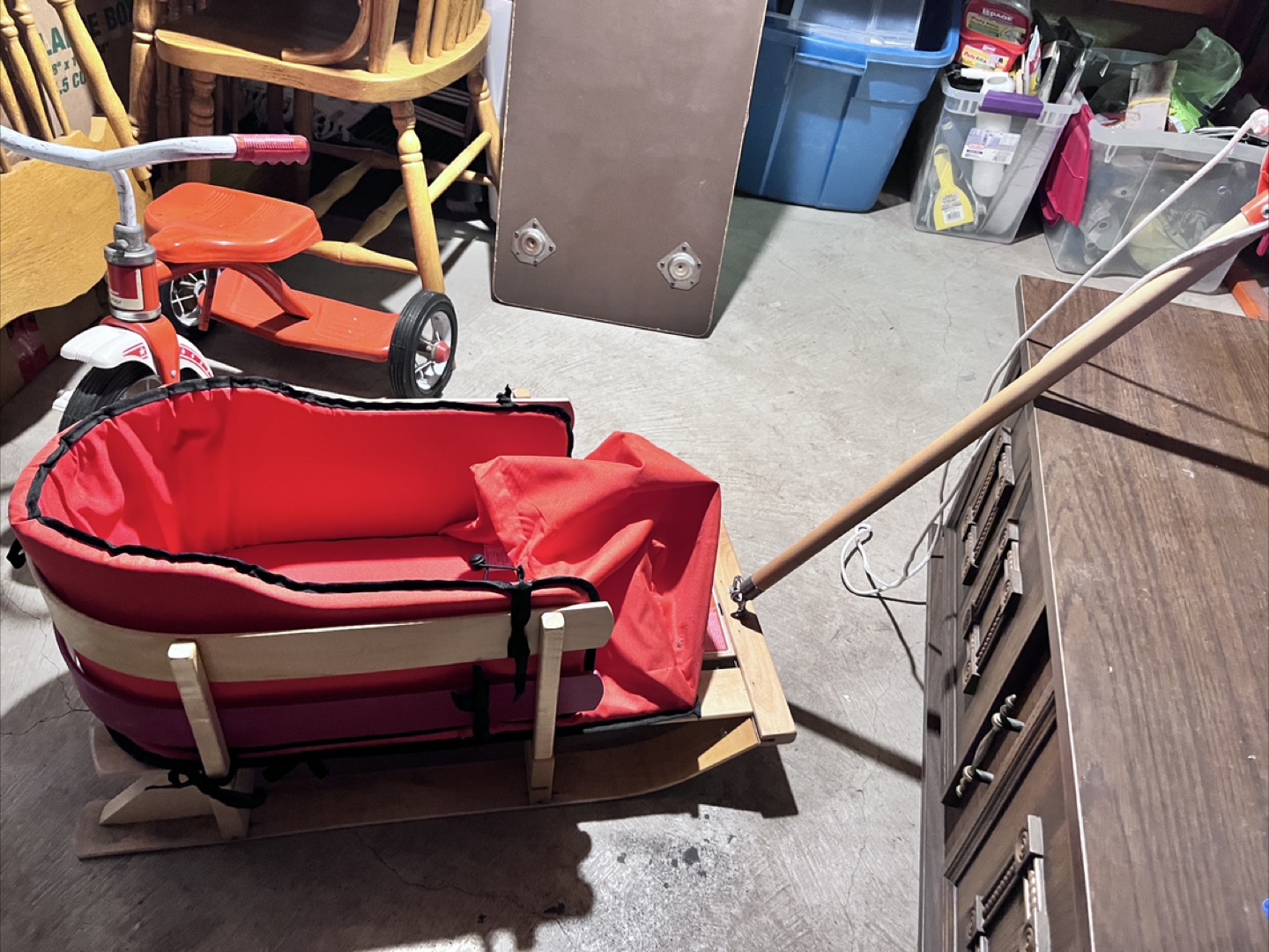 Baby sleigh with red insert - photo 2