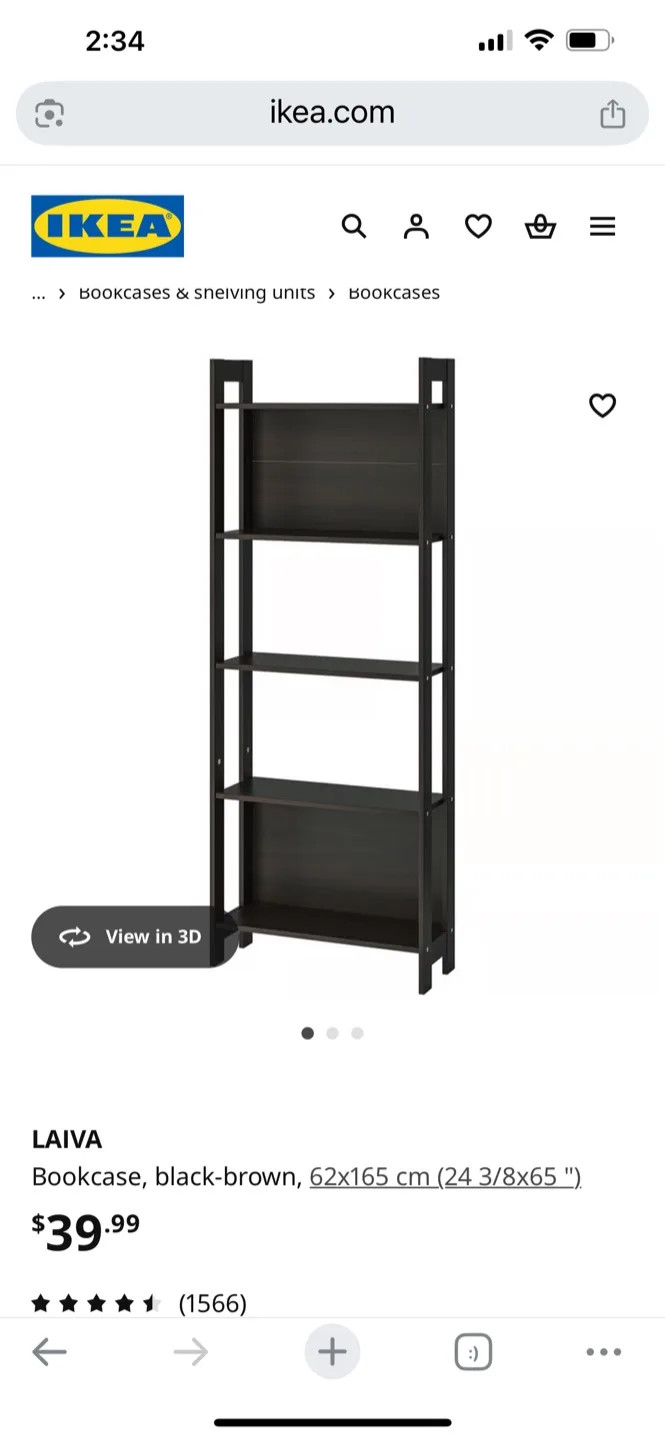 IKEA LAIVA Bookcase - Black-Brown image indicator(2)