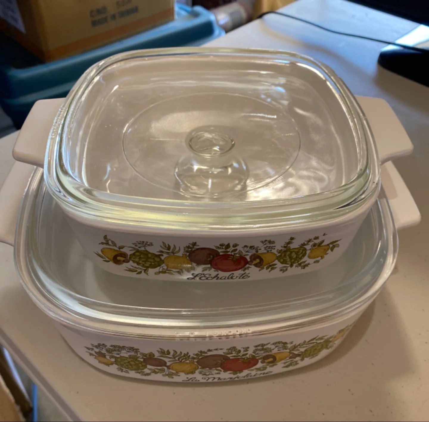 Vintage Corning Ware La Marjolaine & L'Echalote Casserole Dishes thumbnail