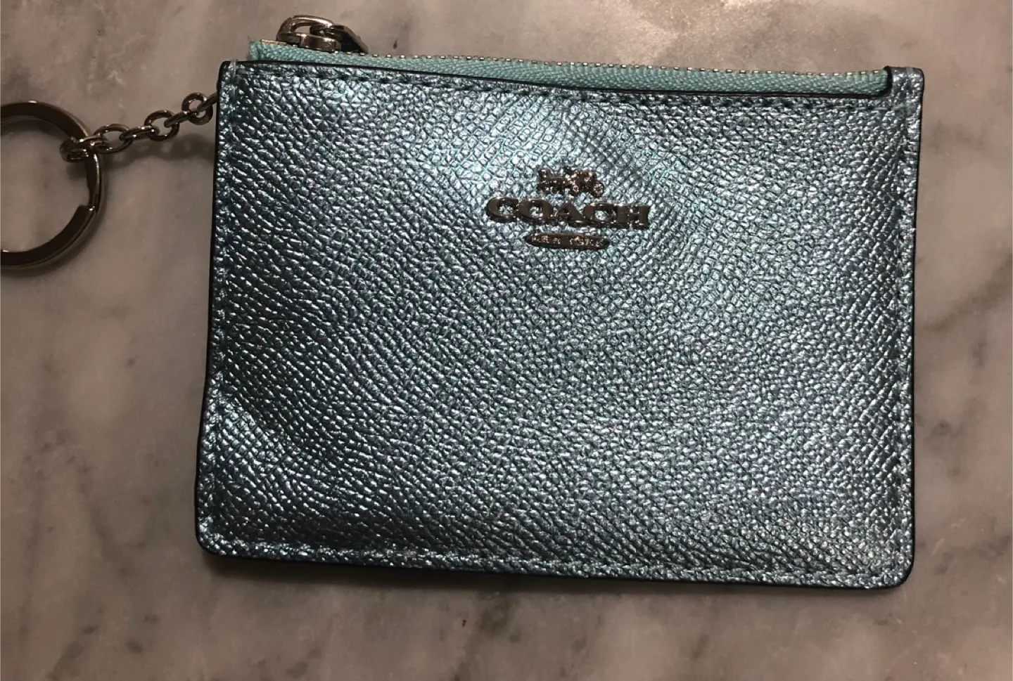 Coach Blue metallic Coin Wallet thumbnail