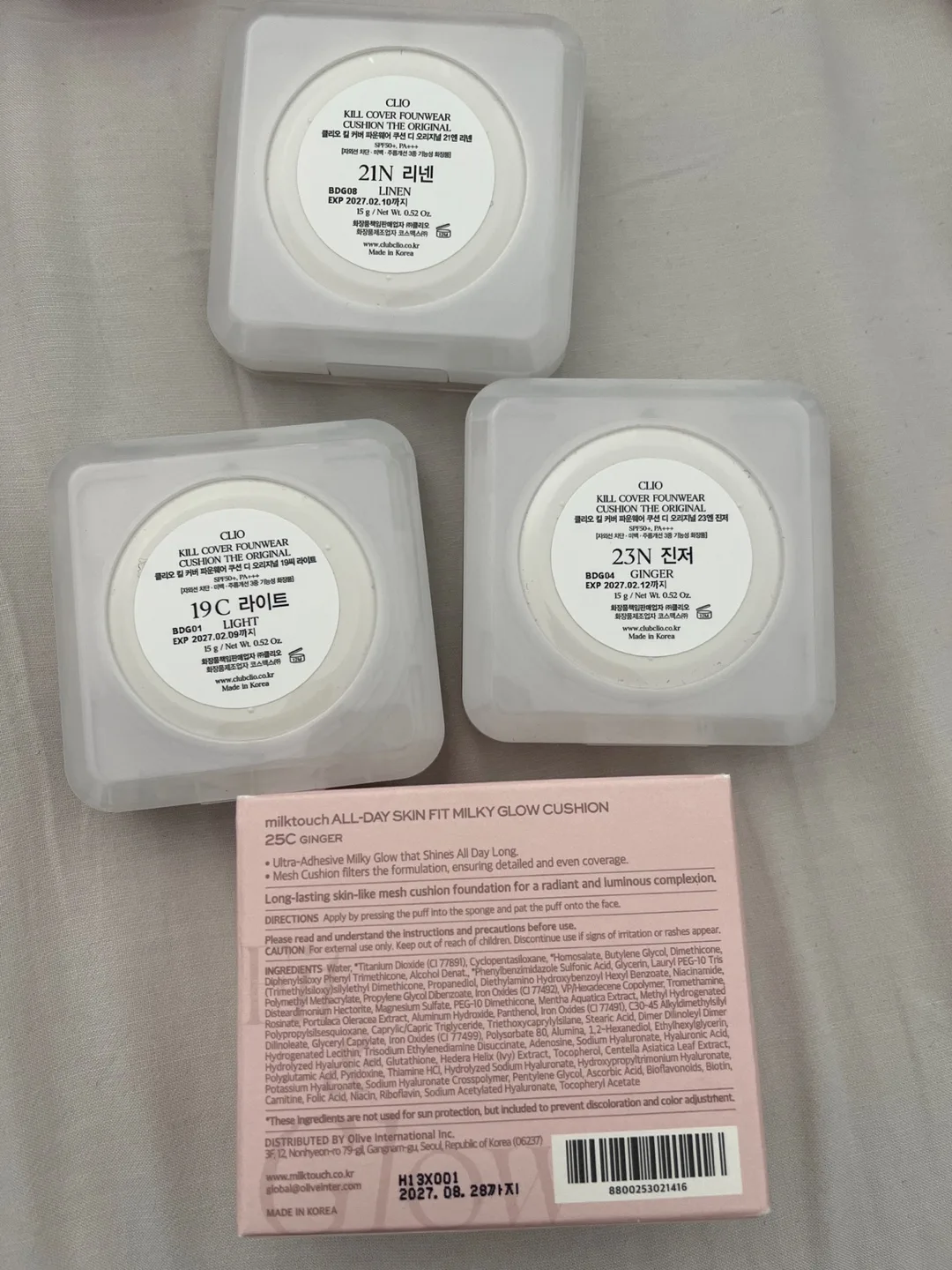 Korean foundation cushions (Clio, Milktouch) image indicator(3)