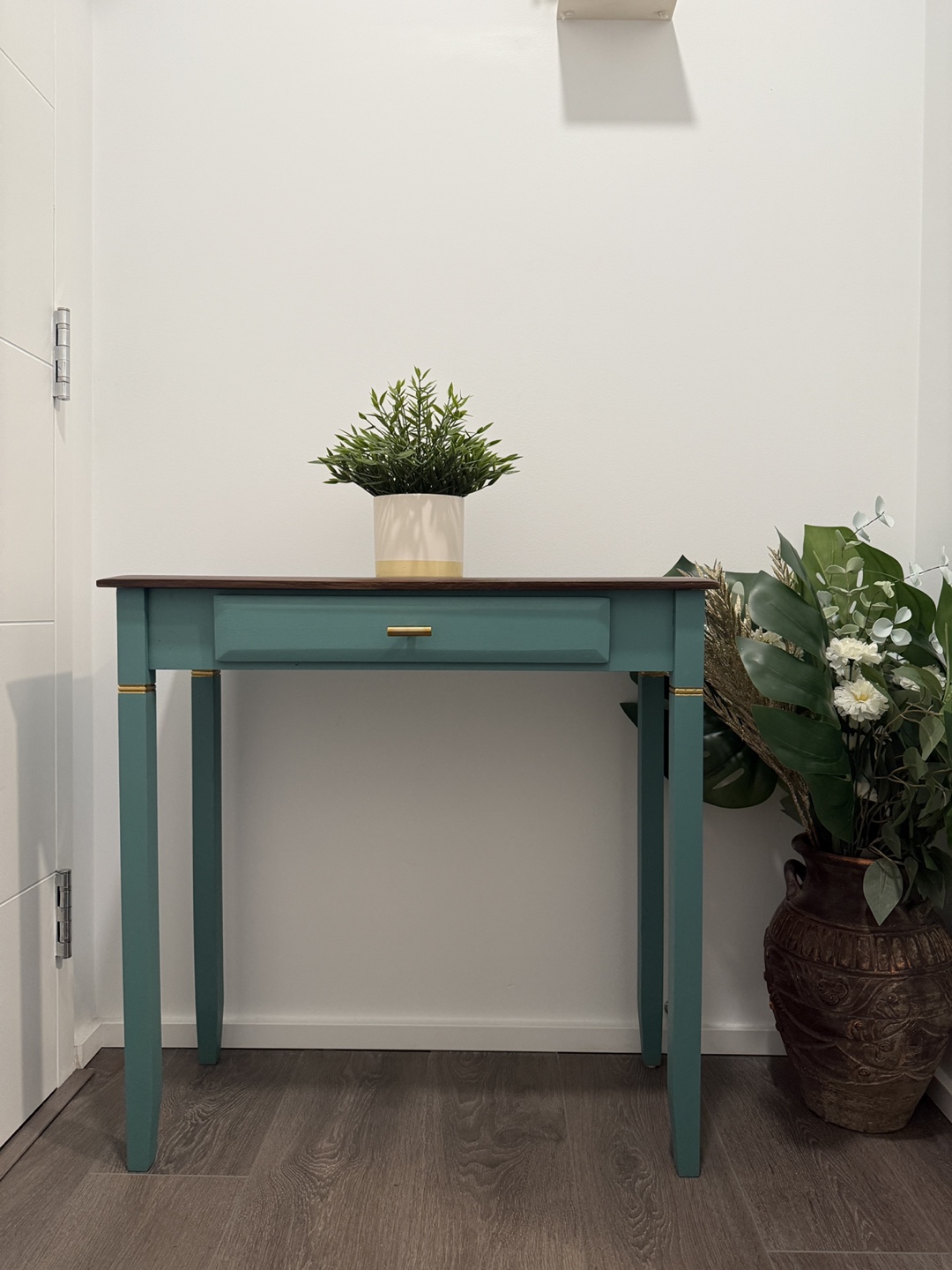 Teal & Brown Console Table - photo 5