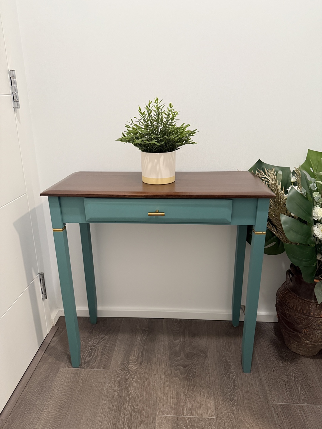 Teal & Brown Console Table - photo 4