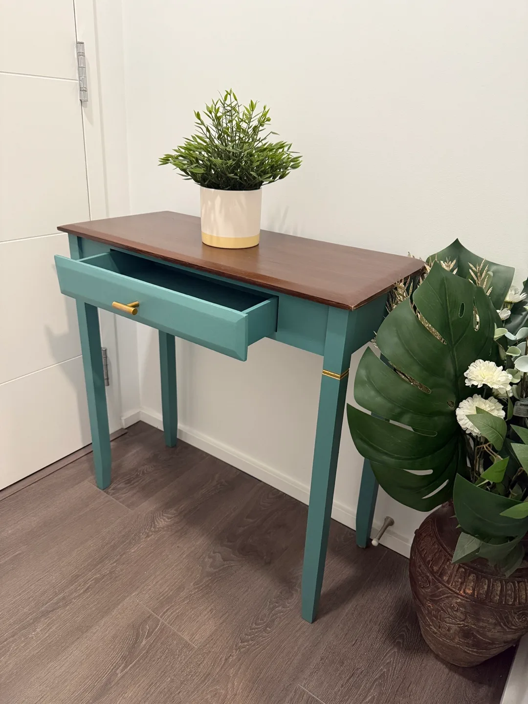 Teal & Brown Console Table thumbnail