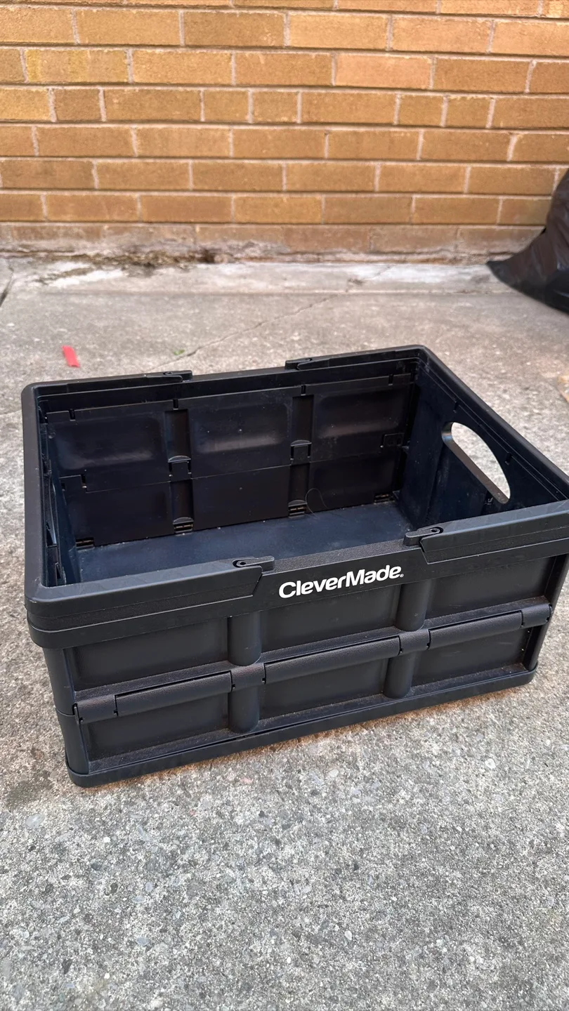 CleverMade Collapsible Storage Bin - Black thumbnail