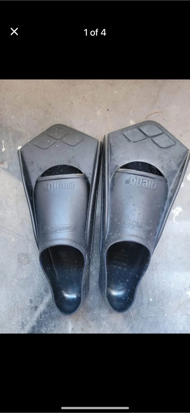 Arena Powerfin Pro Swim Fins Size 6-7 thumbnail