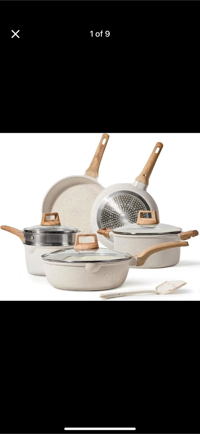 New Carote 10-Piece White Granite Cookware Set