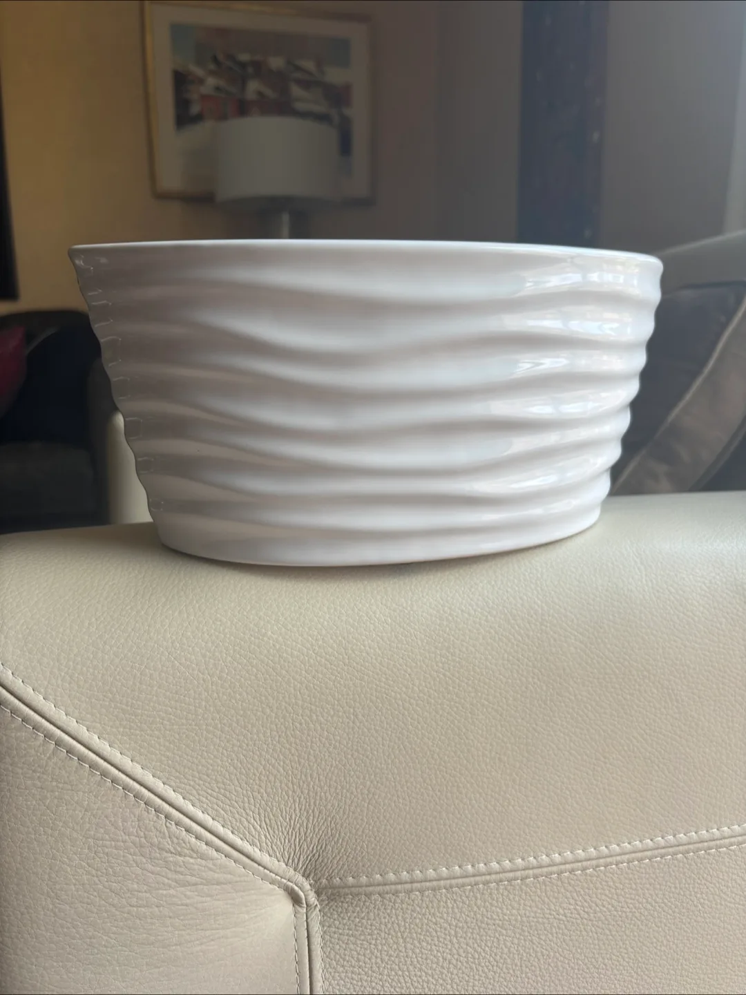 White Ceramic Decorative Bowl thumbnail