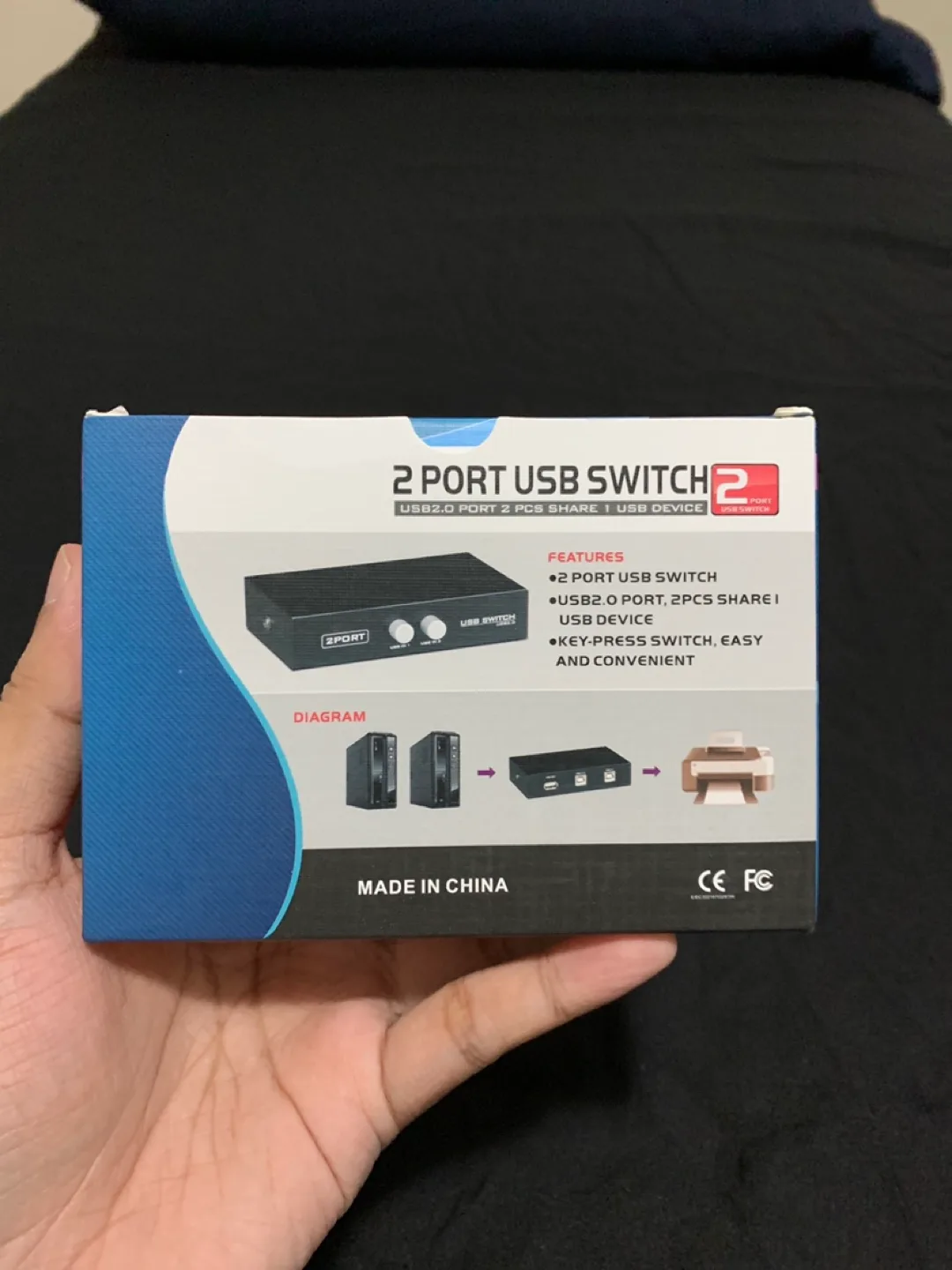 2 Port USB Switch - New in Box image indicator(3)