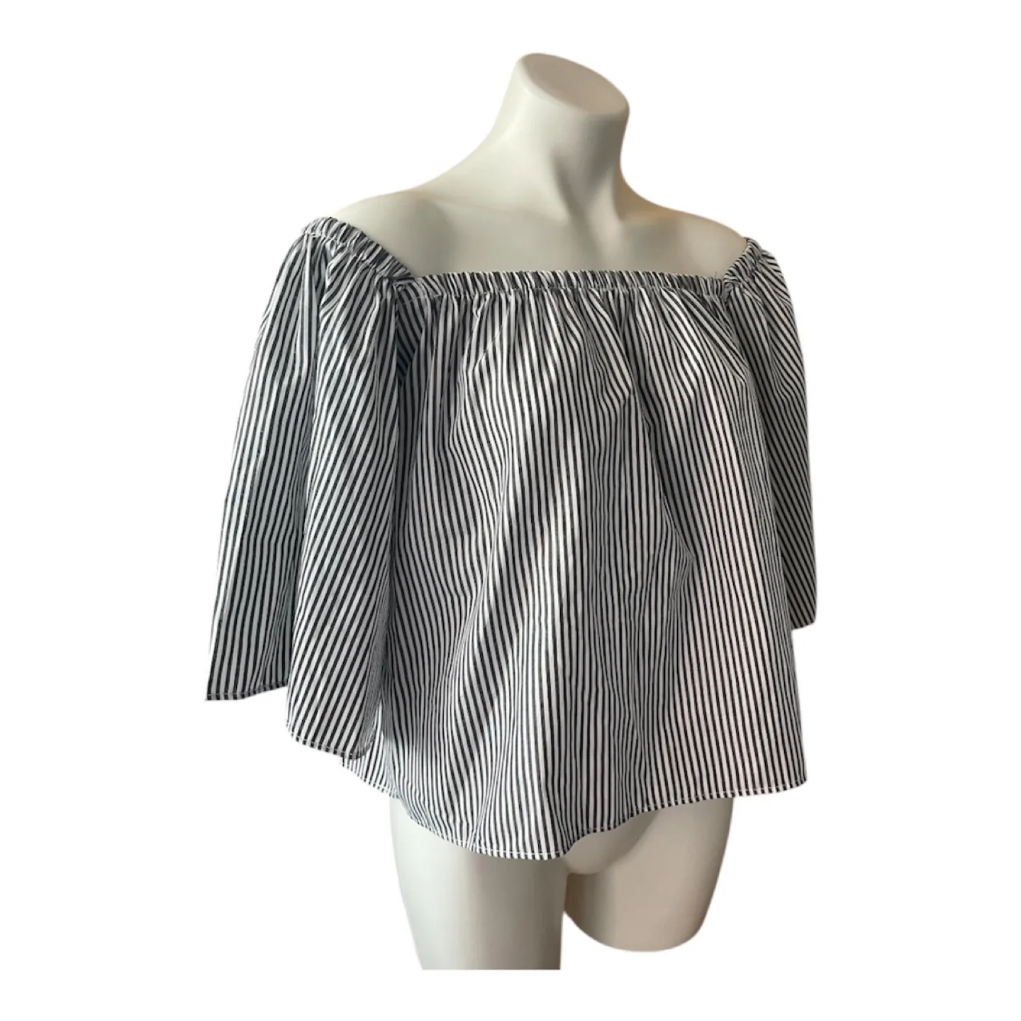 NEW Y2K Off The Shoulder Top Striped Top image indicator(2)