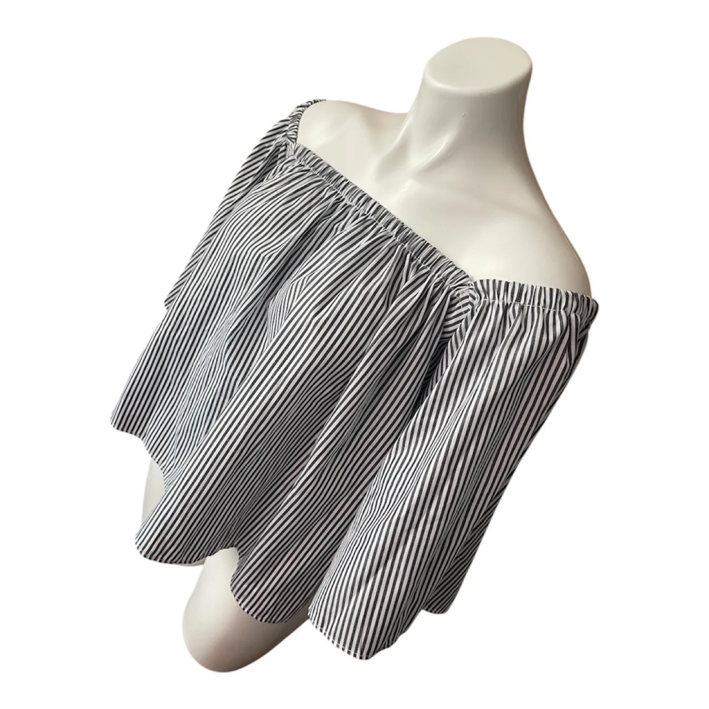 NEW Y2K Off The Shoulder Top Striped Top image indicator(8)