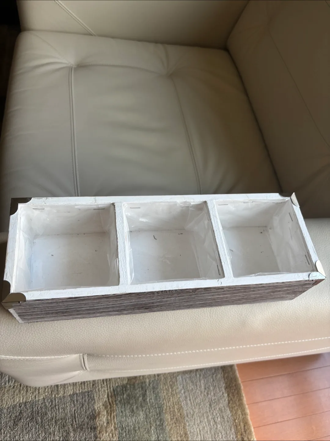 Wood Box with Liner, Grey Washed image indicator(3)