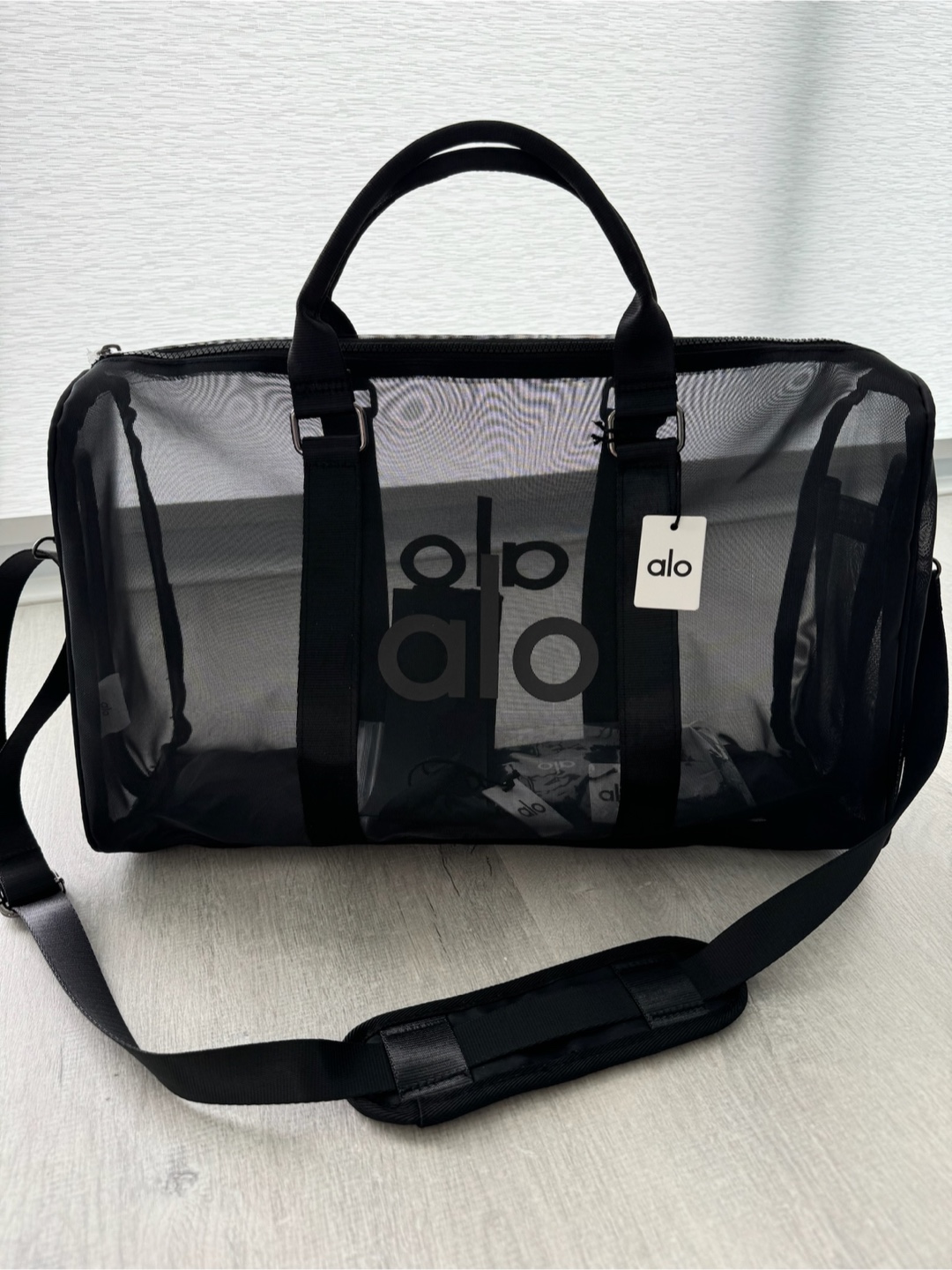 Alo Yoga Sheer Duffle Bag - Black/White - photo 2