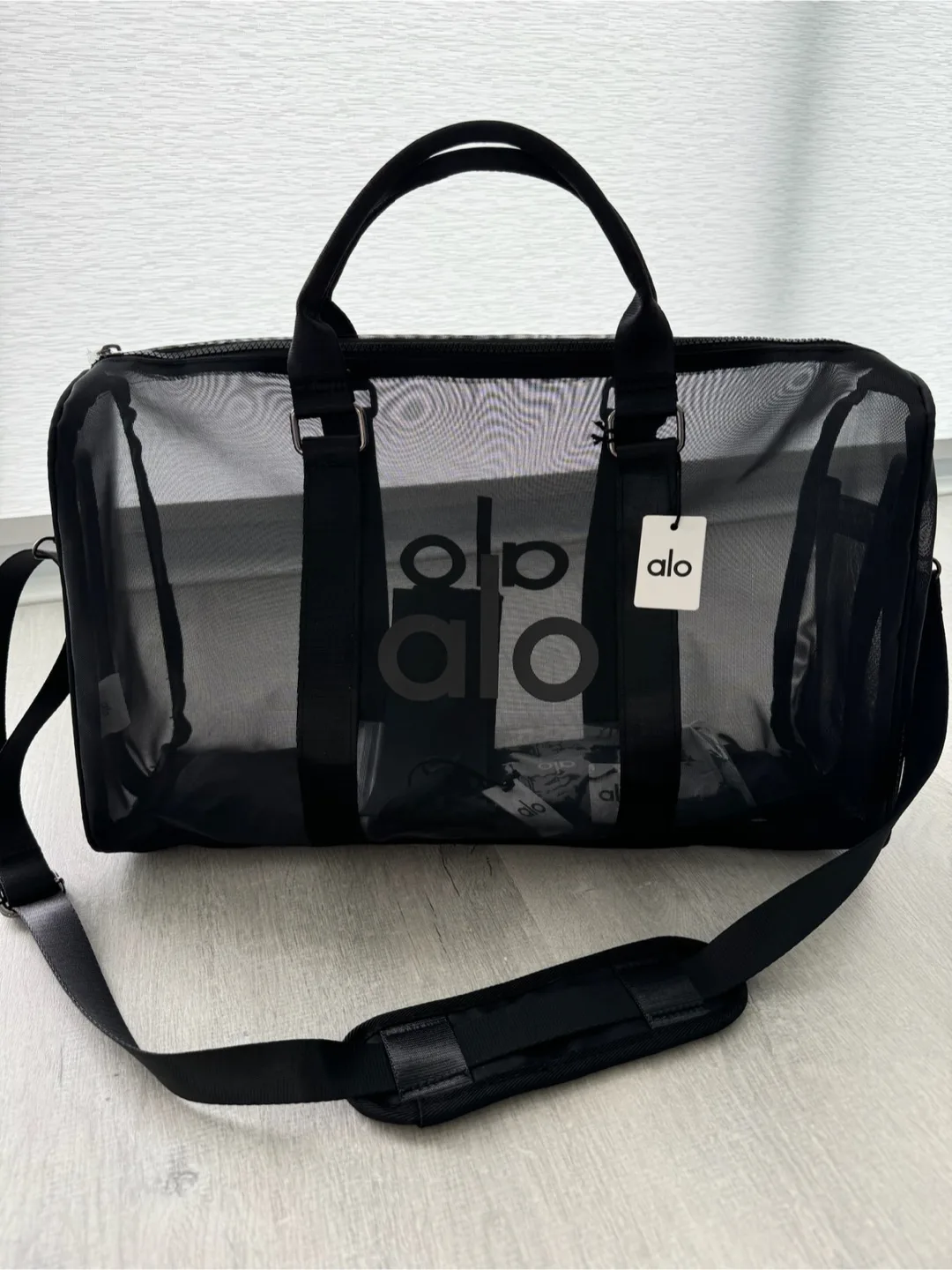 Alo Yoga Sheer Duffle Bag - Black/White image indicator(2)