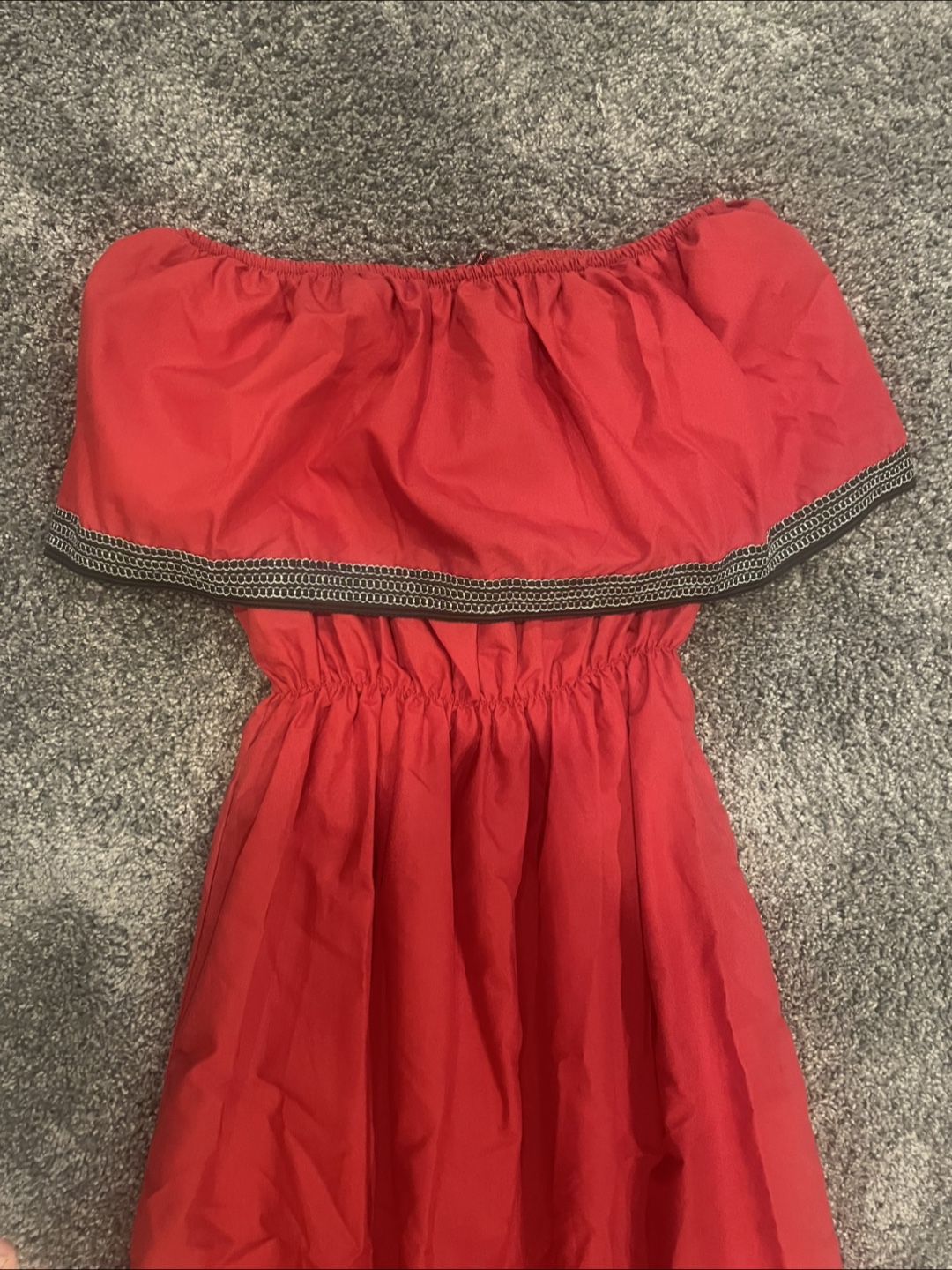 Red Off-Shoulder Mexican Dress - Size M - photo 2