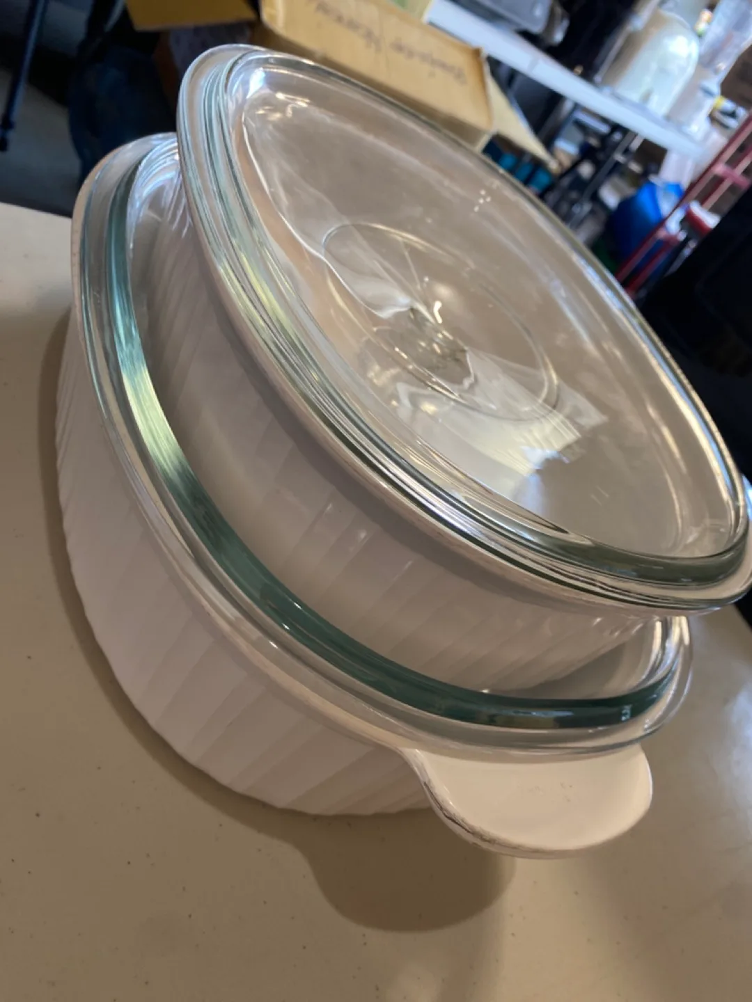 Corningware White Casserole Dishes with Glass Lids thumbnail