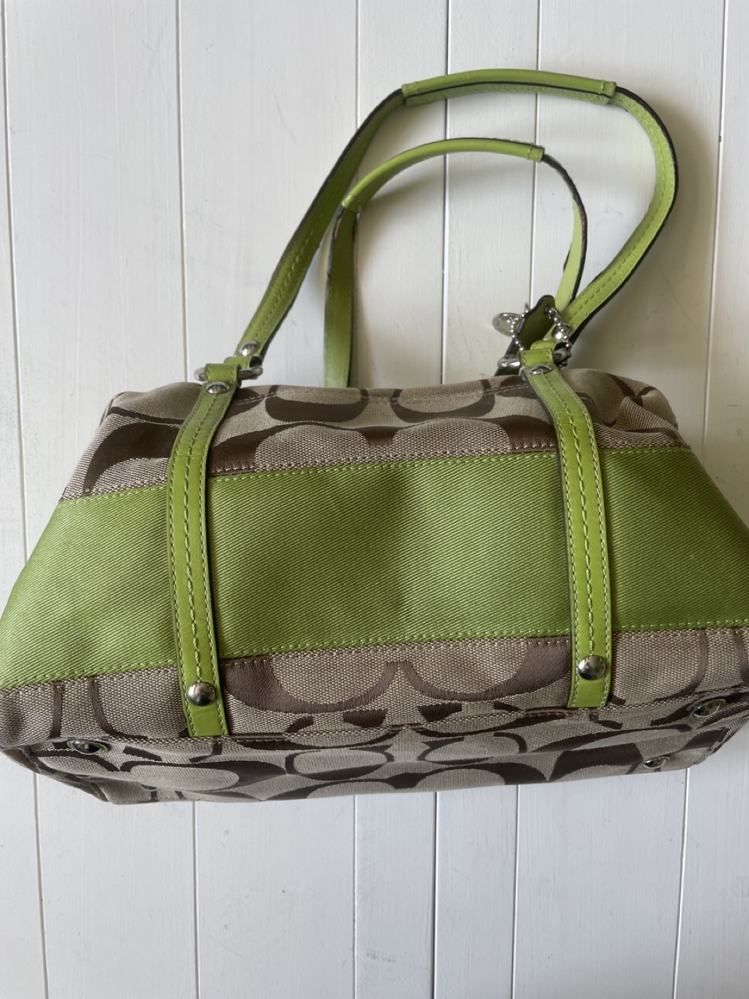 Coach Handbag - Green & Brown