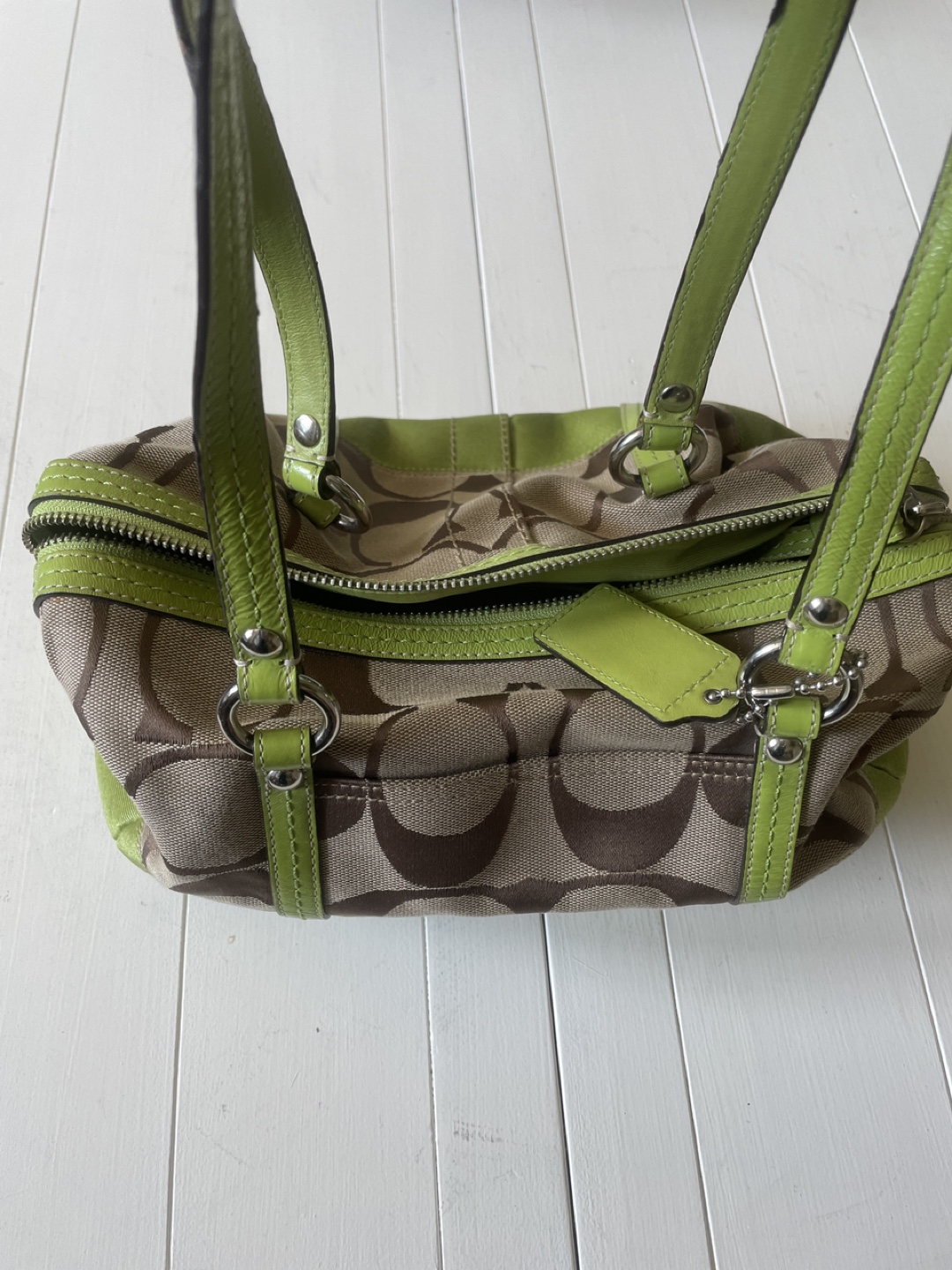 Coach Handbag - Green & Brown - photo 2