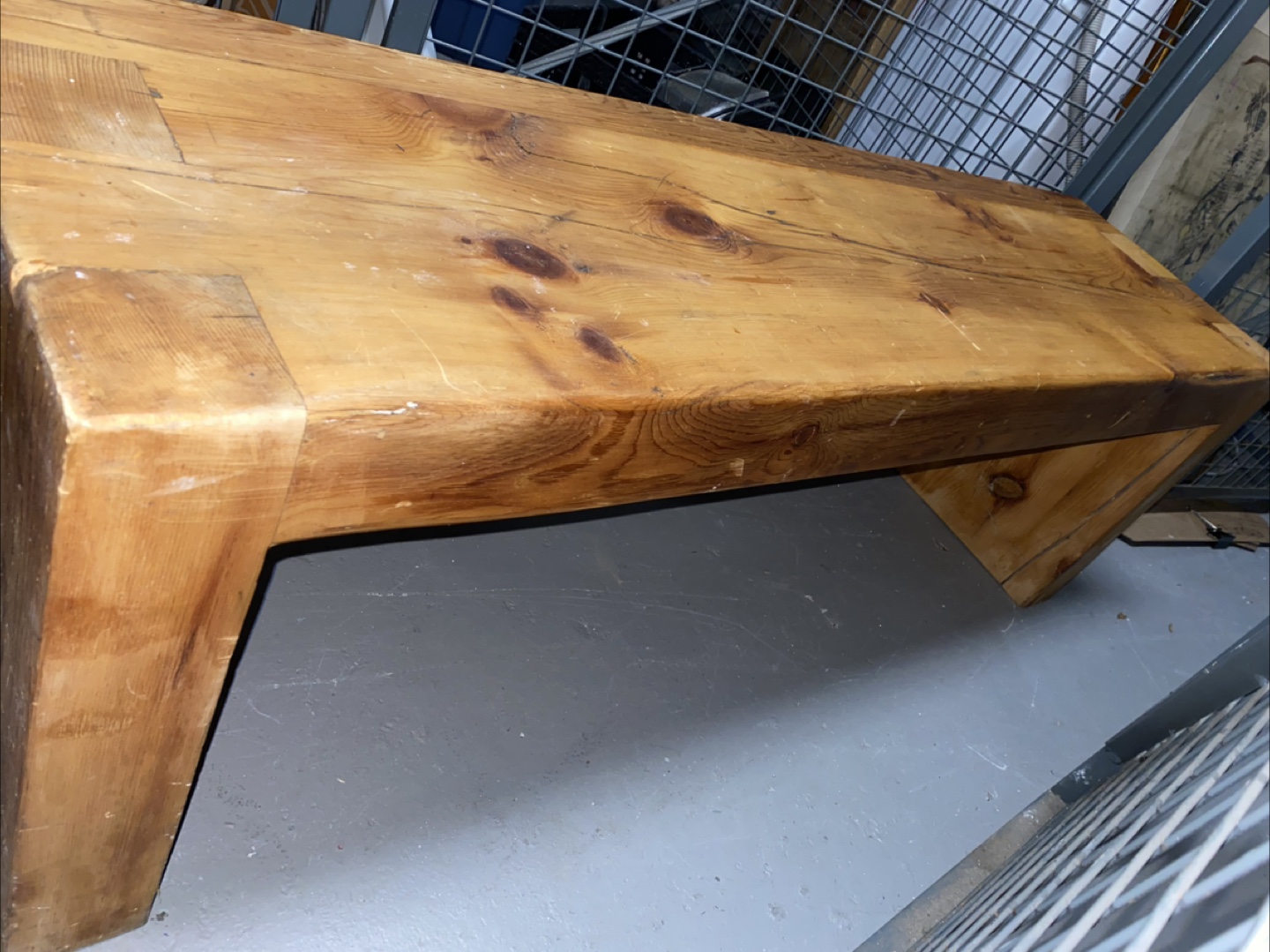 Superb vintage industrial solid pine bench. - photo 2