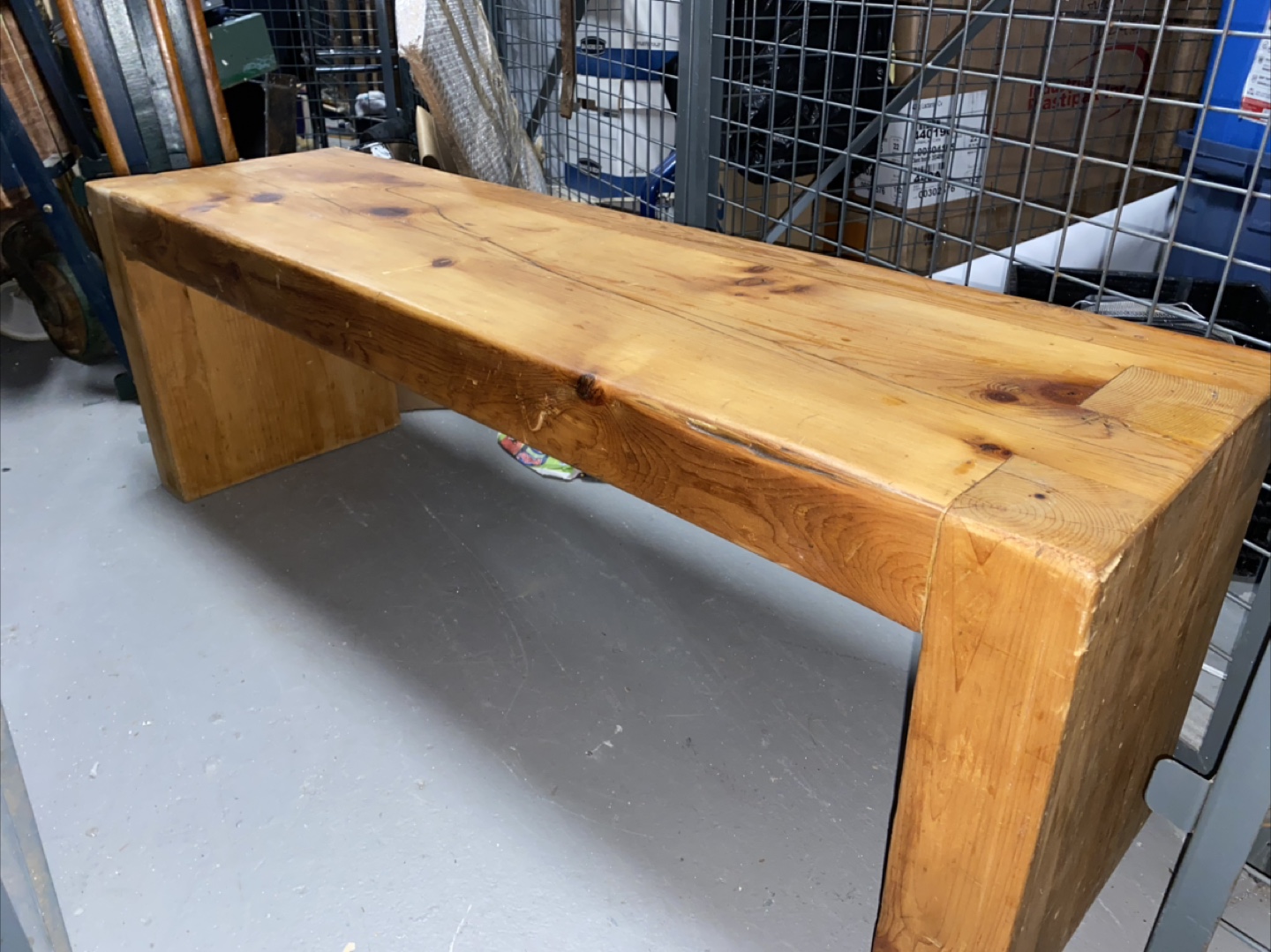 Superb vintage industrial solid pine bench. - photo 5