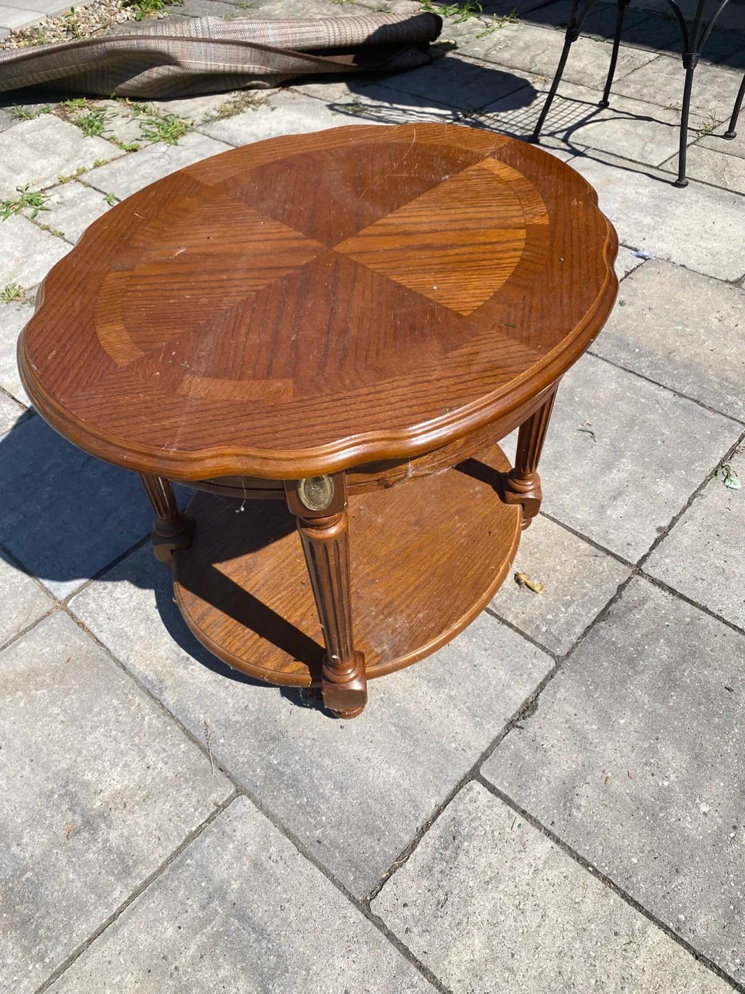Vintage Brown Wooden Side Table image indicator(2)