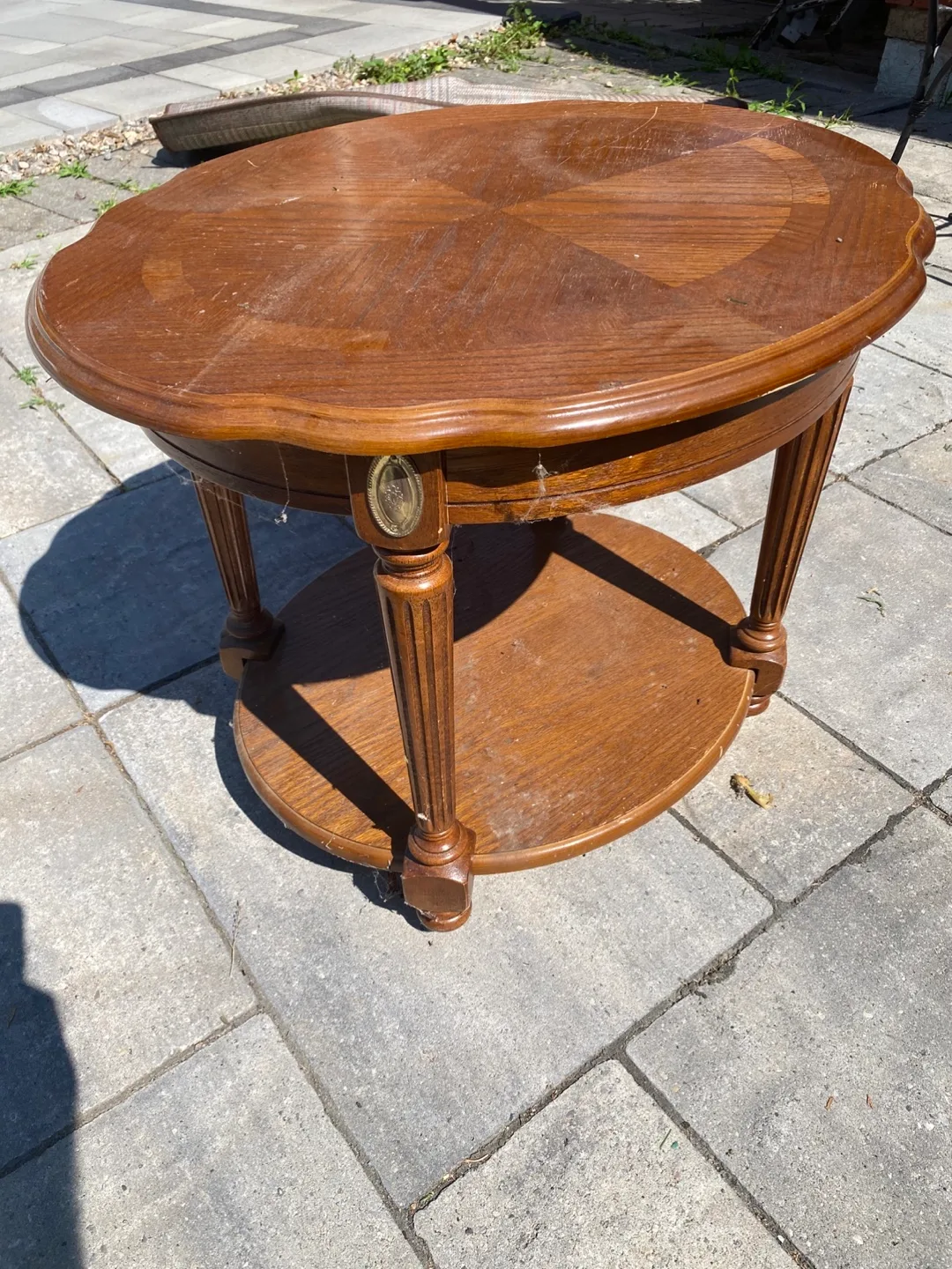 Vintage Brown Wooden Side Table image indicator(3)