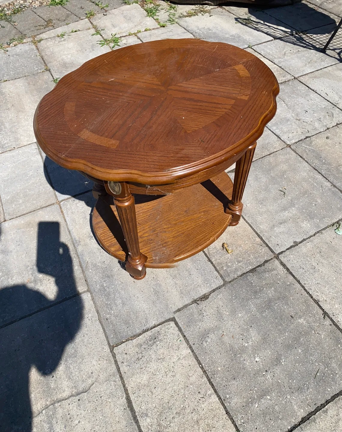 Vintage Brown Wooden Side Table thumbnail