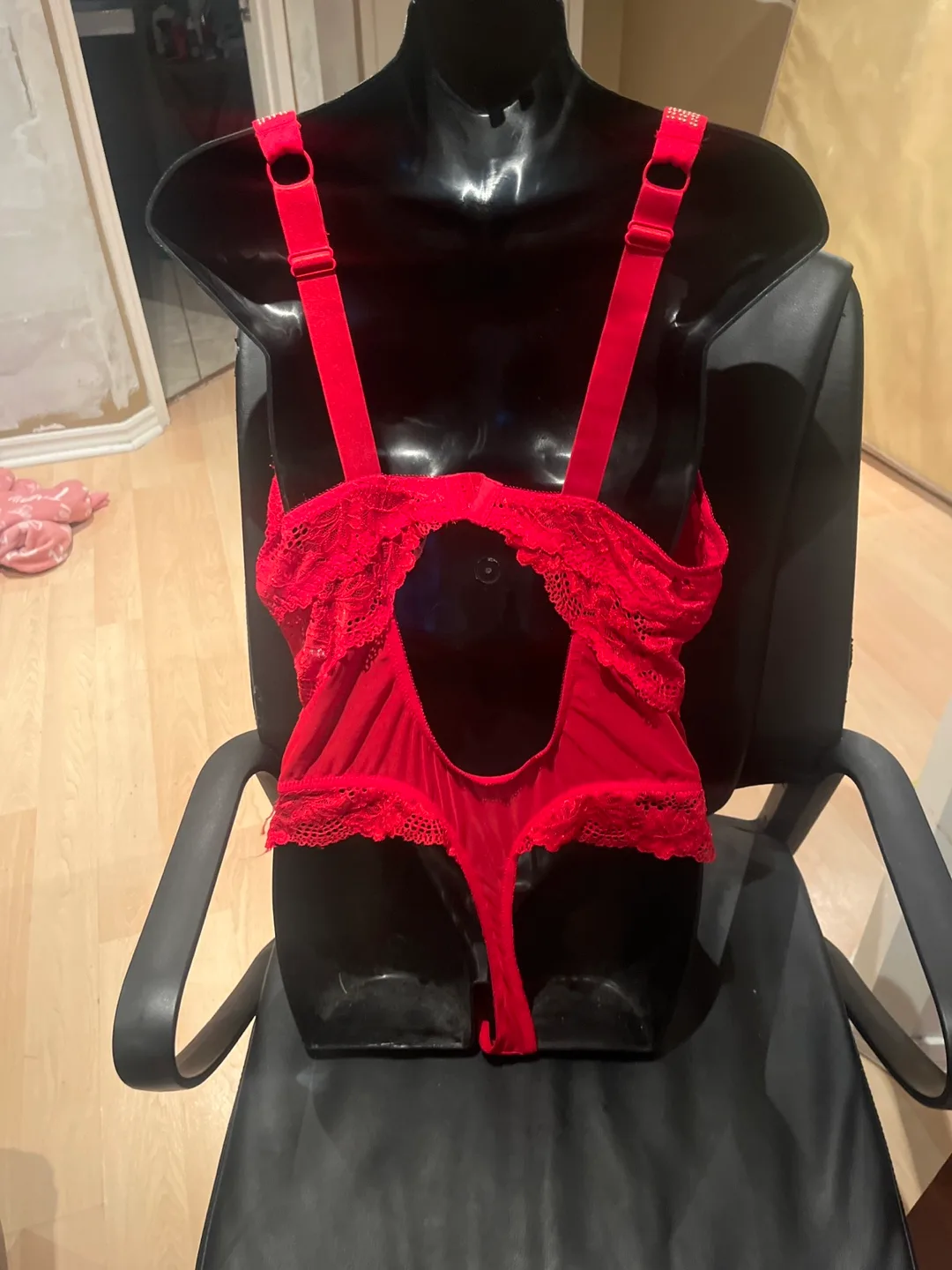 Juicy Couture Red Lace Bodysuit - Size XL image indicator(3)
