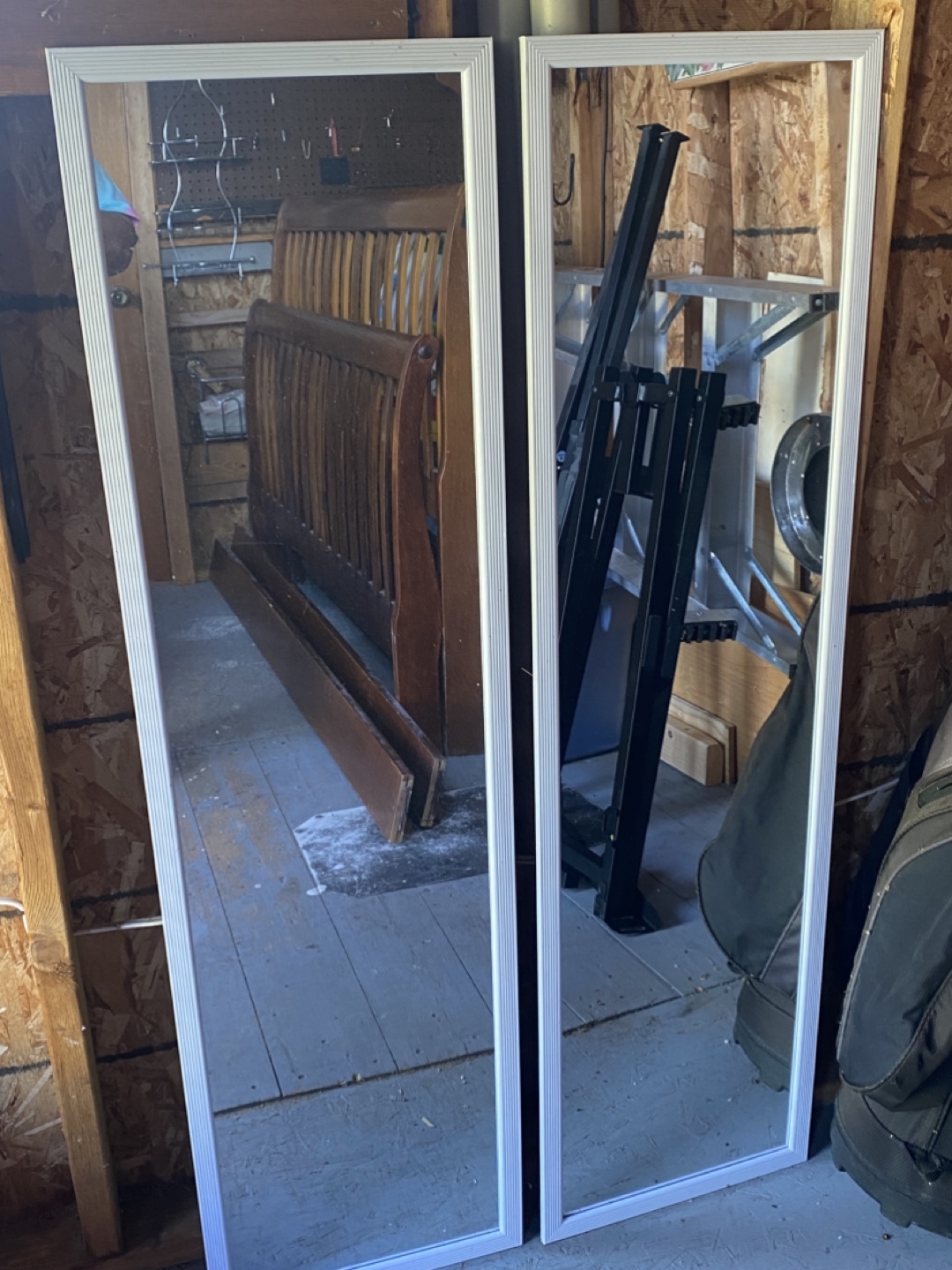 Two Framed Mirrors - White Frame