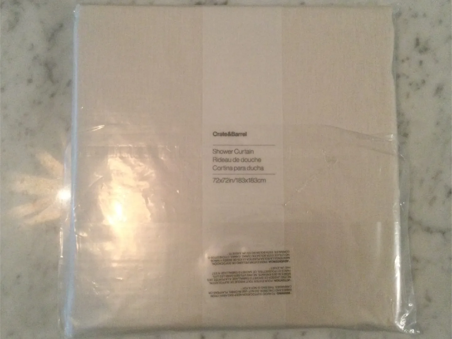 Crate & Barrel Linen Shower Curtain, Light Grey, 72x72" image indicator(4)