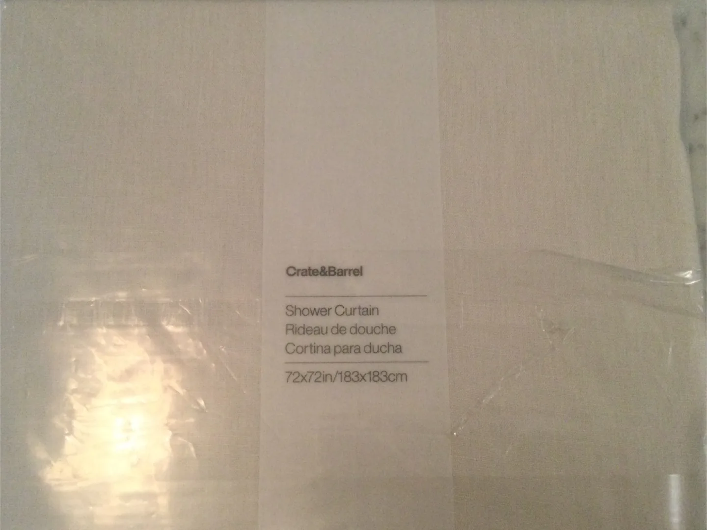 Crate & Barrel Linen Shower Curtain, Light Grey, 72x72" image indicator(2)