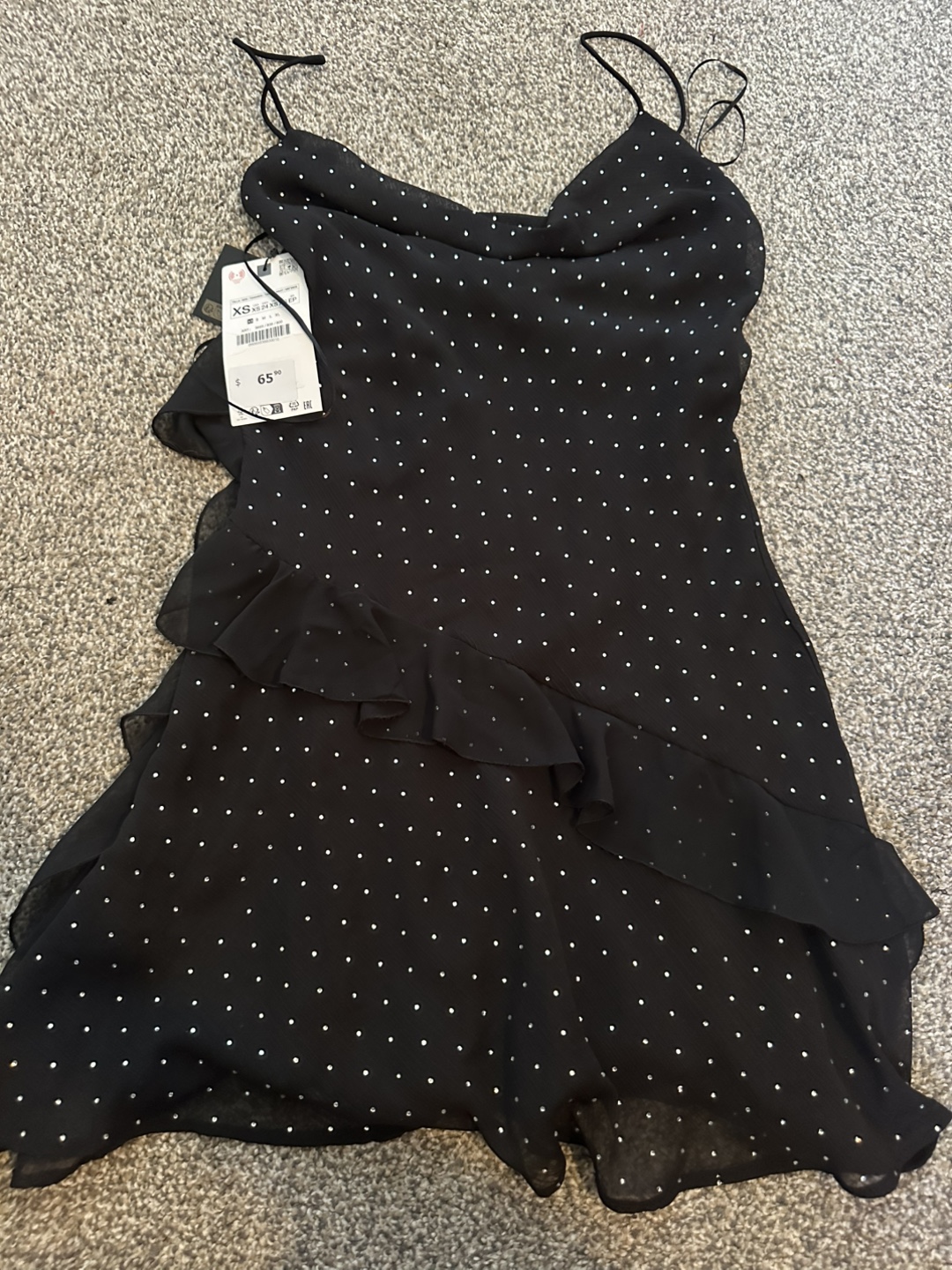 Zara Black Ruffle Dress - XS - photo 3