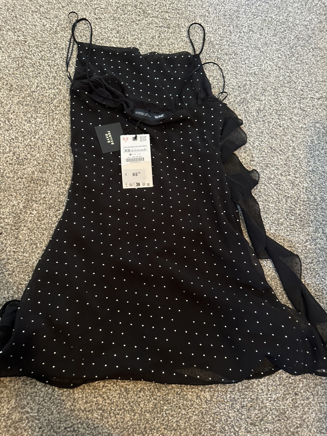 Zara Black Ruffle Dress - XS - photo 4