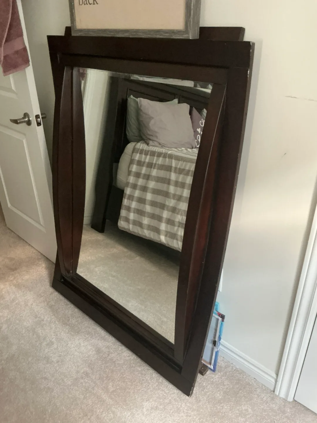 Dark Brown Framed Mirror thumbnail