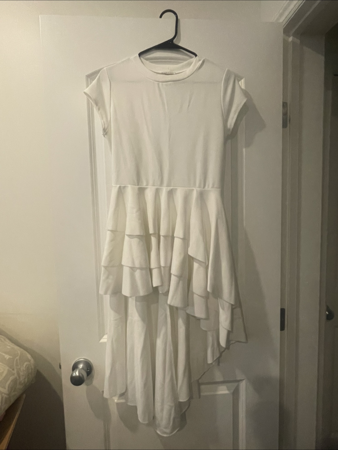 Top Chic White Ruffle Dress - Size Large