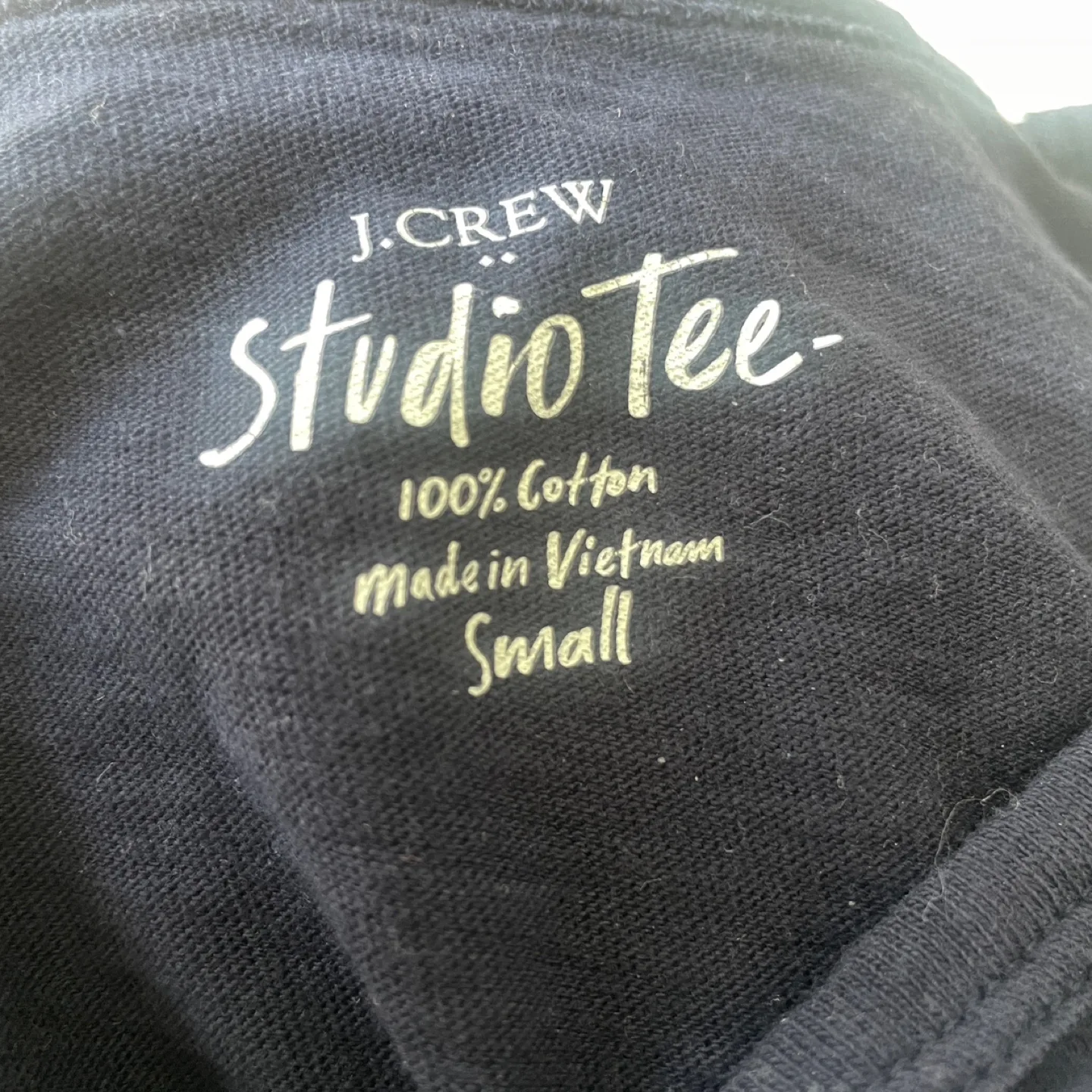 J. Crew Cotton Navy Studio Tee Size Small image indicator(5)