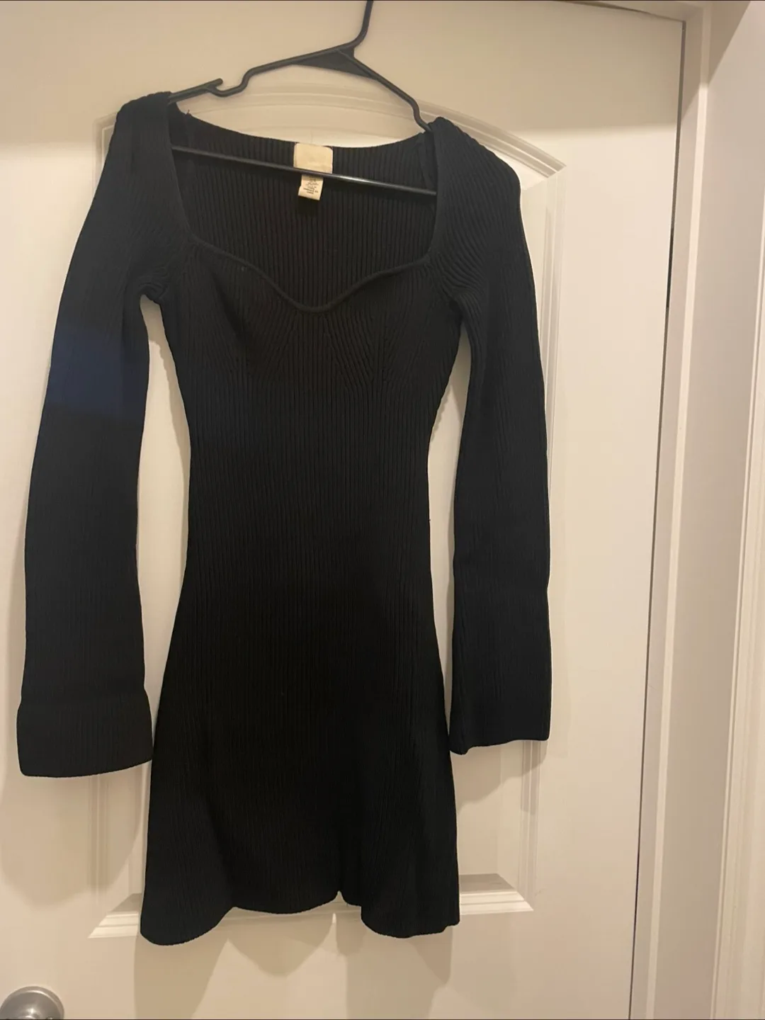H&M Black Knit Mini Dress - Size XS thumbnail