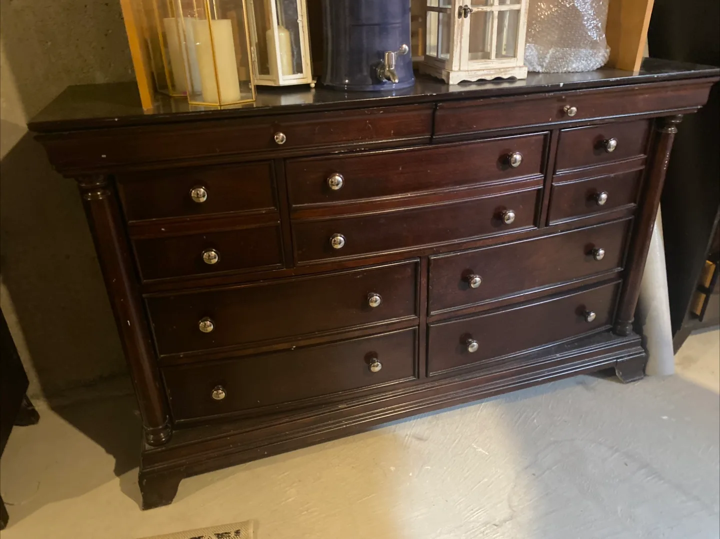 Dark Brown Dresser with Drawers thumbnail