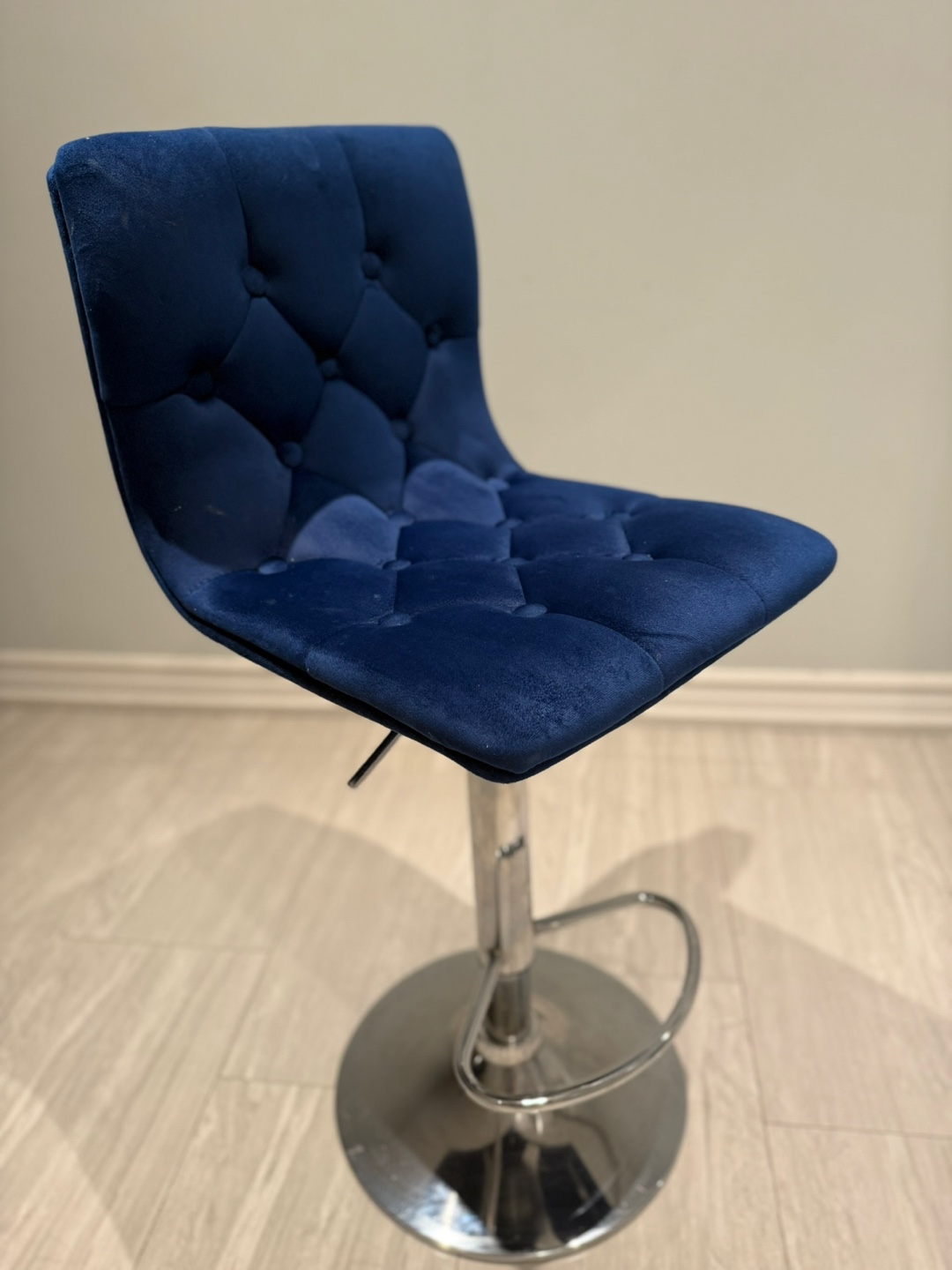 Blue Velvet Bar Stool