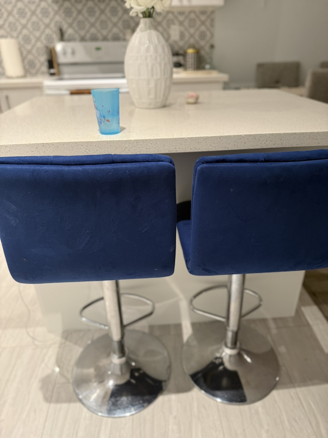 Blue Velvet Bar Stool - photo 3