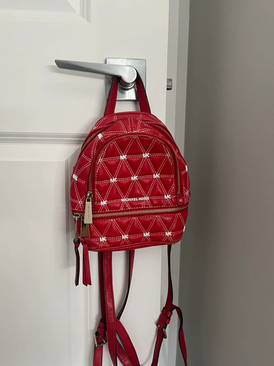 Michael Kors Red Mini Backpack thumbnail