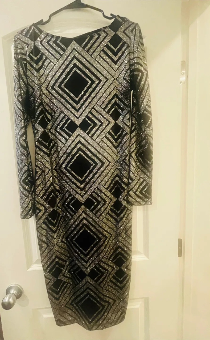 Black & Silver Geometric Dress thumbnail