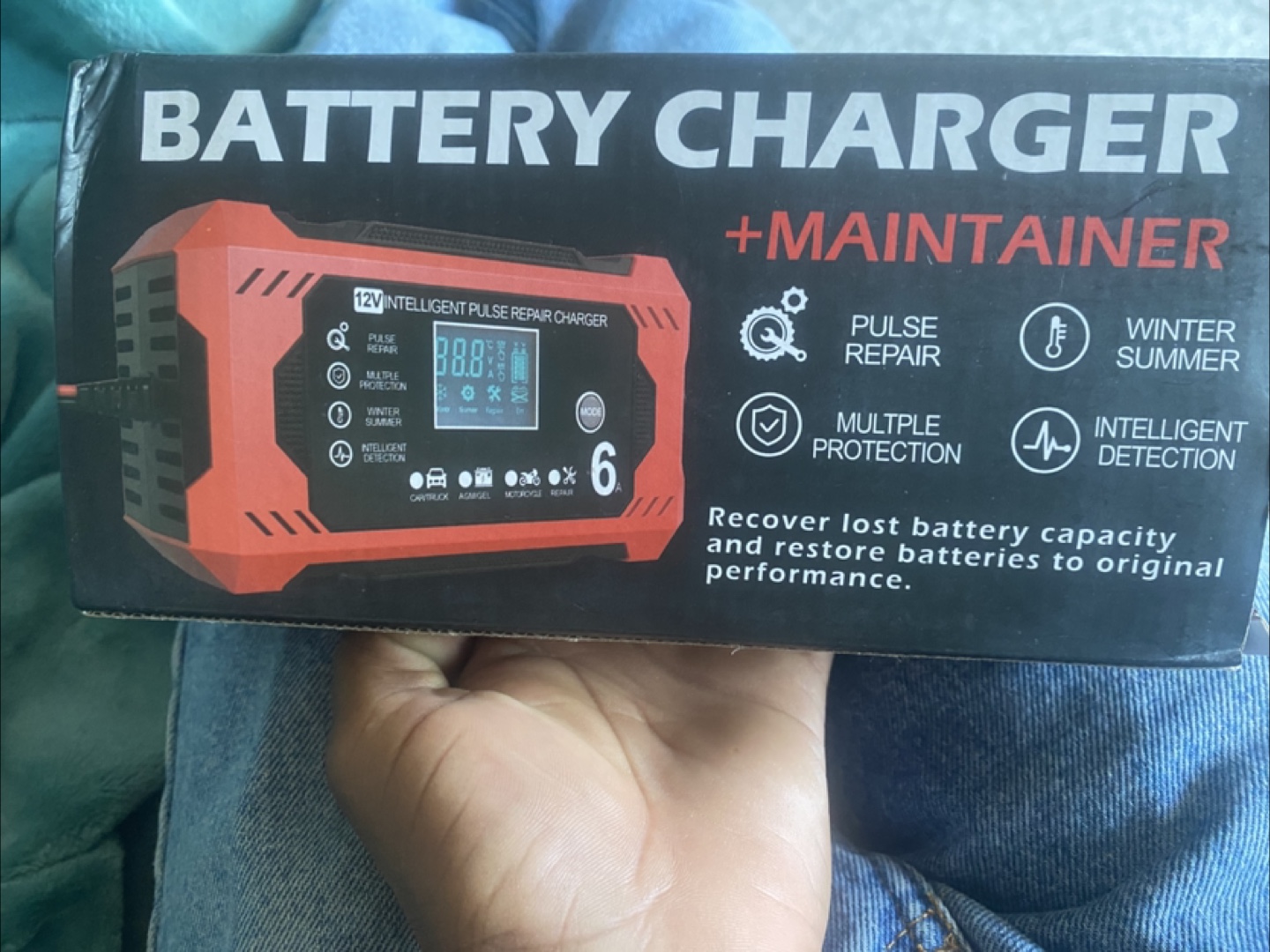 12V Intelligent Pulse Battery Charger + Maintainer