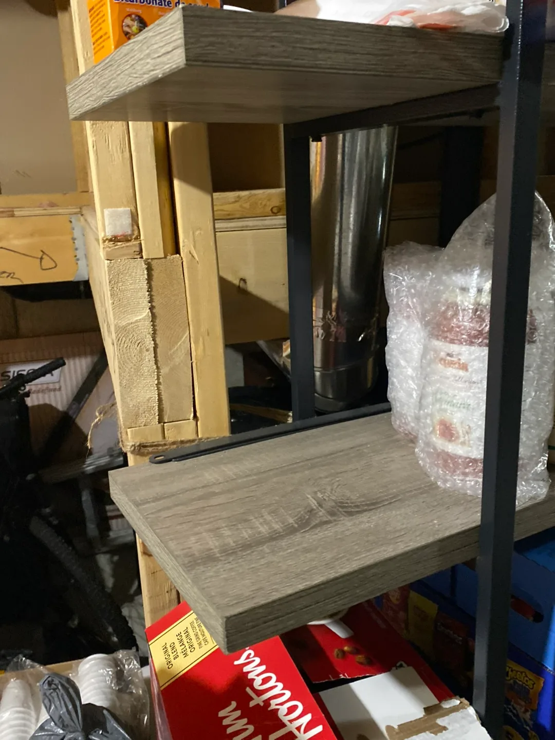 5 level wooden and rot iron Shelf with Metal Frame thumbnail