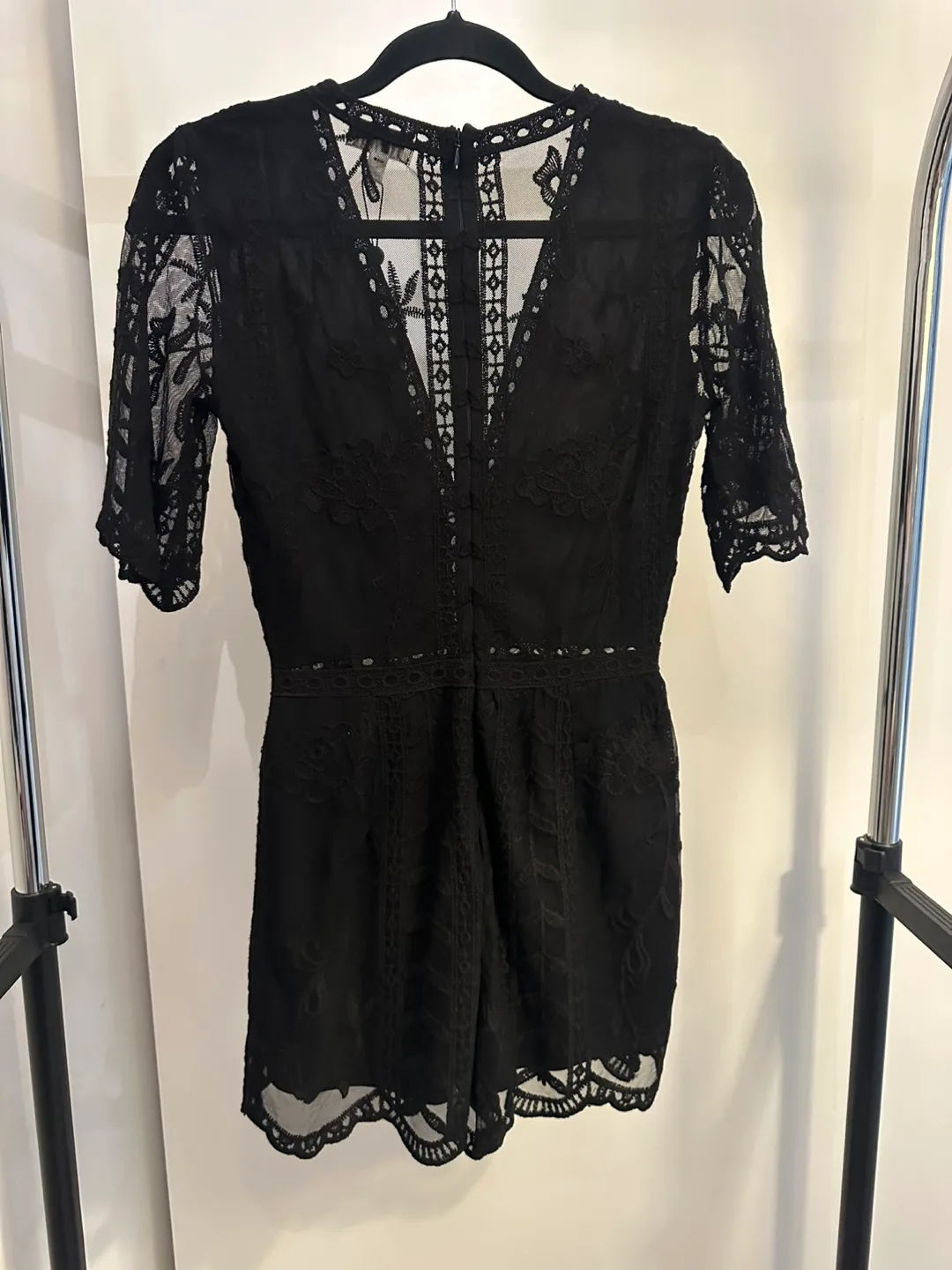 Socialite Black Lace Romper - Size XS thumbnail