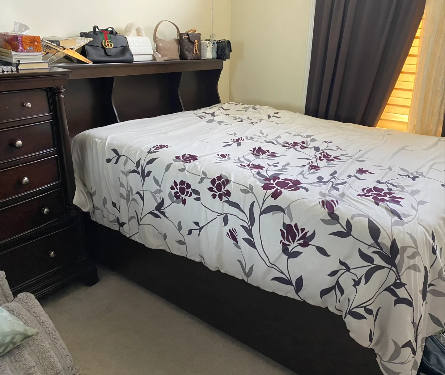 Bedroom Set - Bed Frame, Dresser, chest of drawers thumbnail